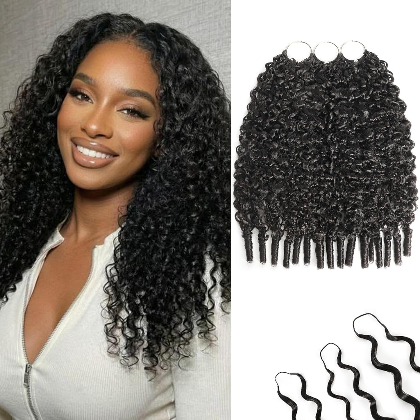 Honey Blonde Human Crochet Hair - 16 Inch Burmese Curly Extensions | 120g Pre-Separated for Black Women