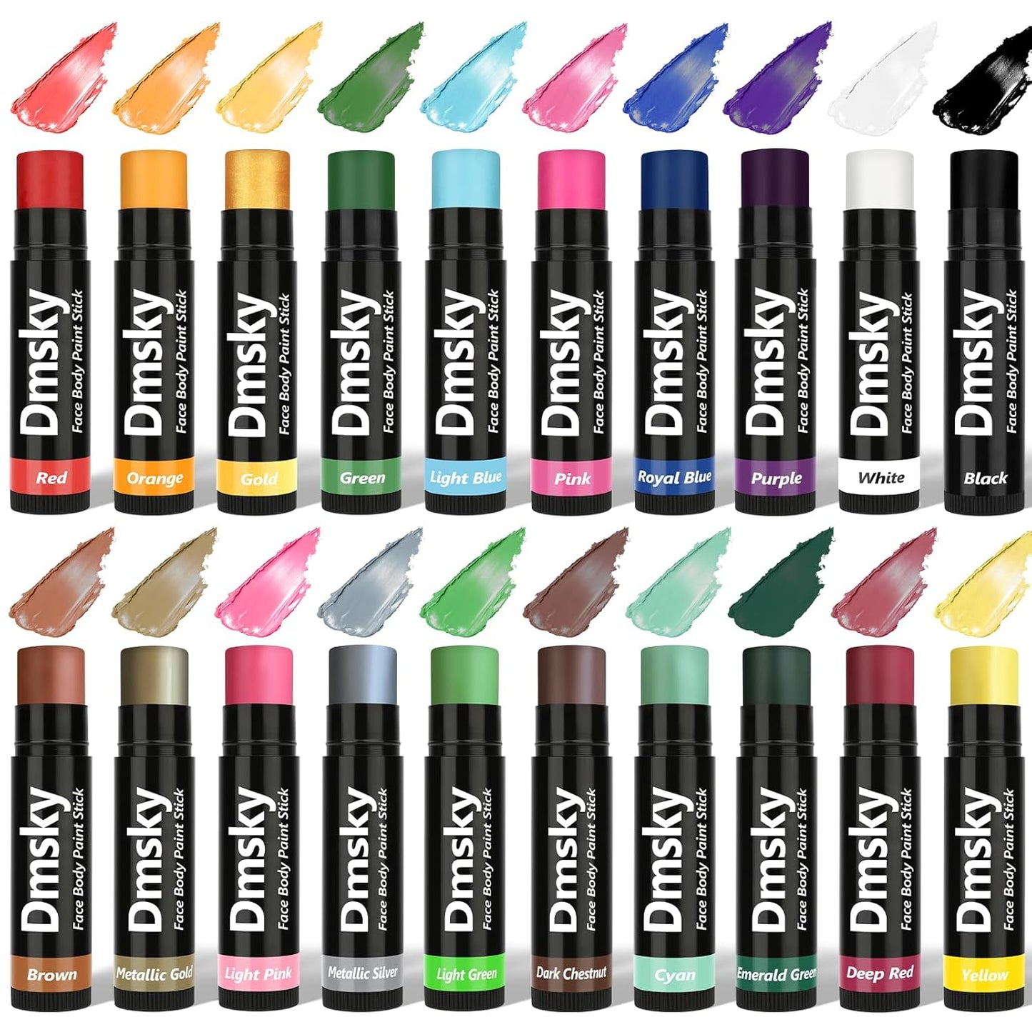 Dmsky Eye Black Sports Stick Kit - 40 Packs Anti-Glare Waterproof Paint for Football, Baseball & Softball | 20 Colors