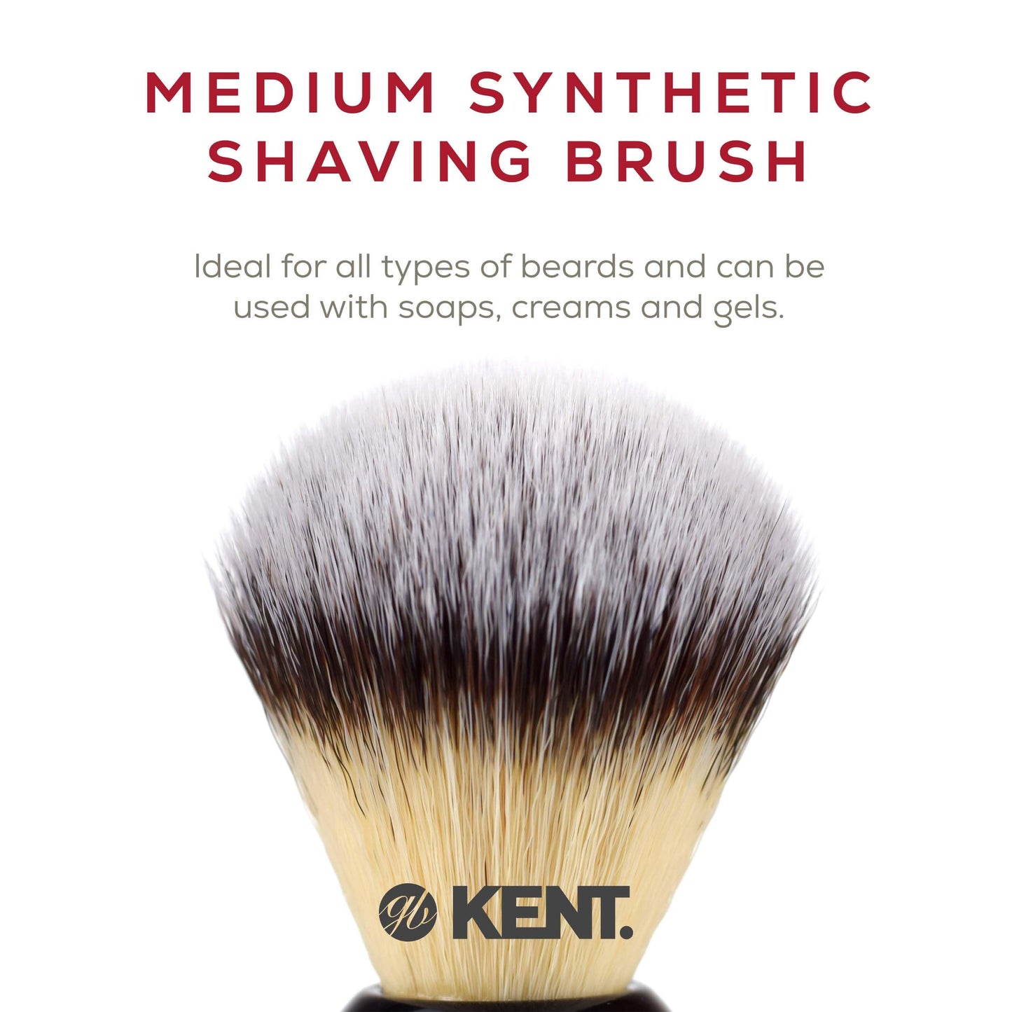 Kent BLK4S Shaving Brush with Ultra-Soft Silvertext Synthetic Bristles and Black Resin Handle to use with Shave Cream or Soap for a Perfect Lather. Luxury Shaving Since 1777, Made in England
