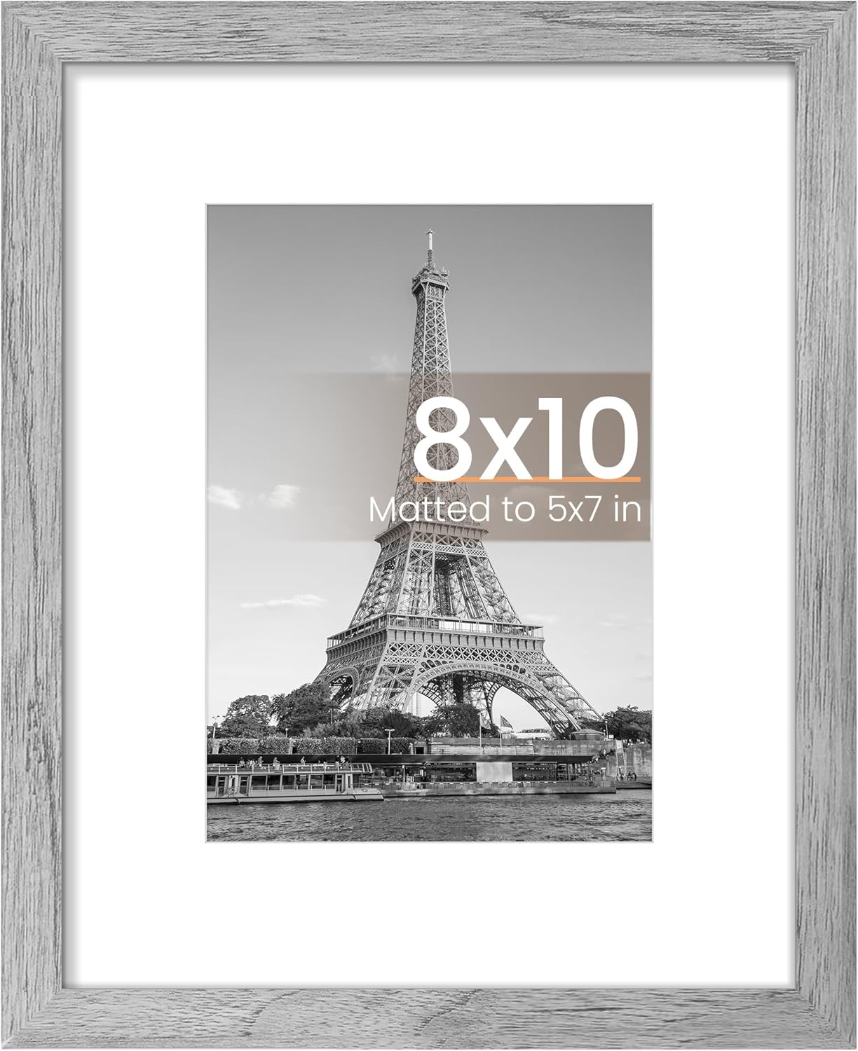 Upsimples 11x14 Picture Frame - Display 8x10 Photos with Mat or 11x14 Without Mat | Black Wall Hanging Frame