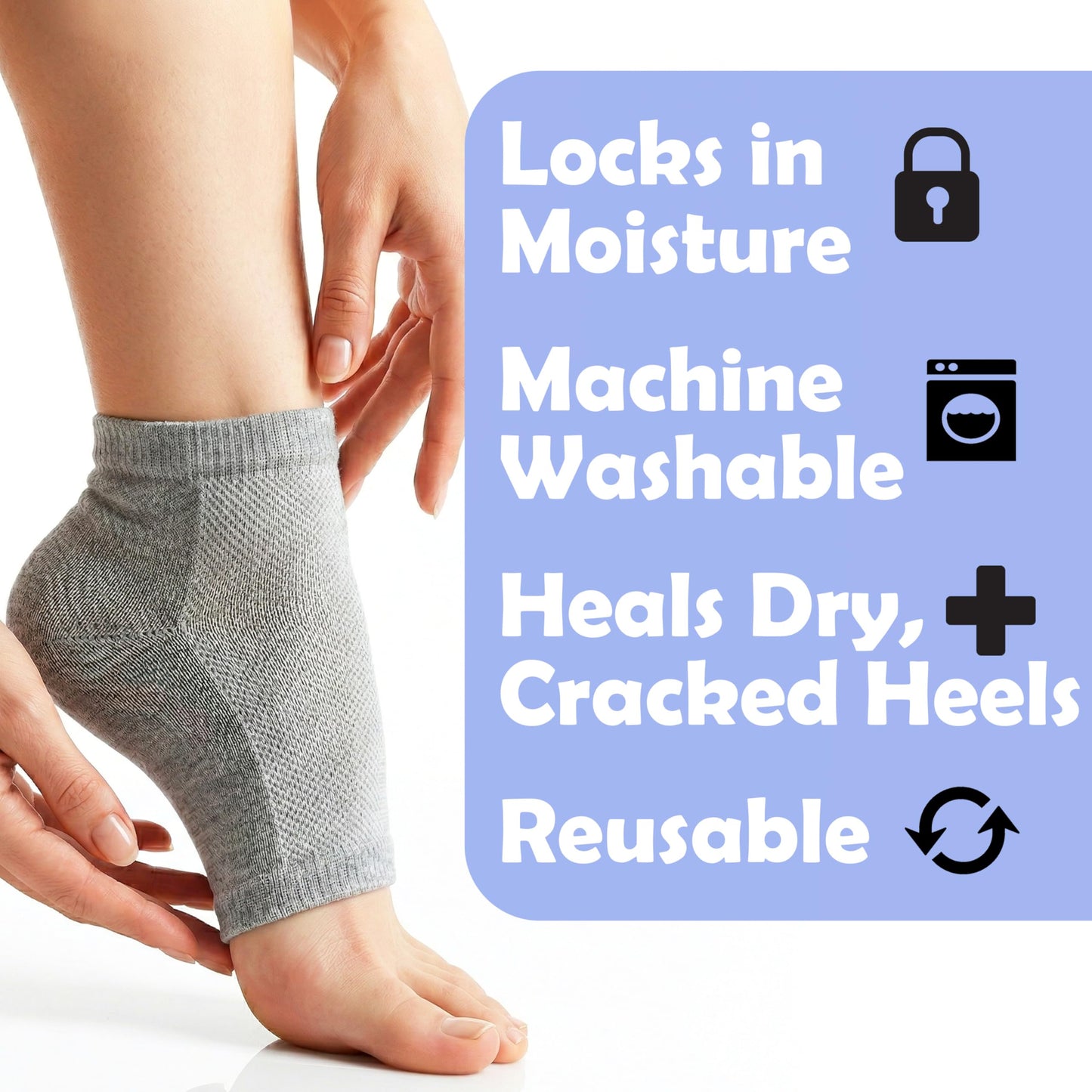 Moisturizing Socks for Cracked Heel Treatment: Socks for Cracked Heel Repair, Silicone Toeless Socks, Spa Gel Socks for Dry Cracked Feet Women, Lotion Moisture Pedicure Socks