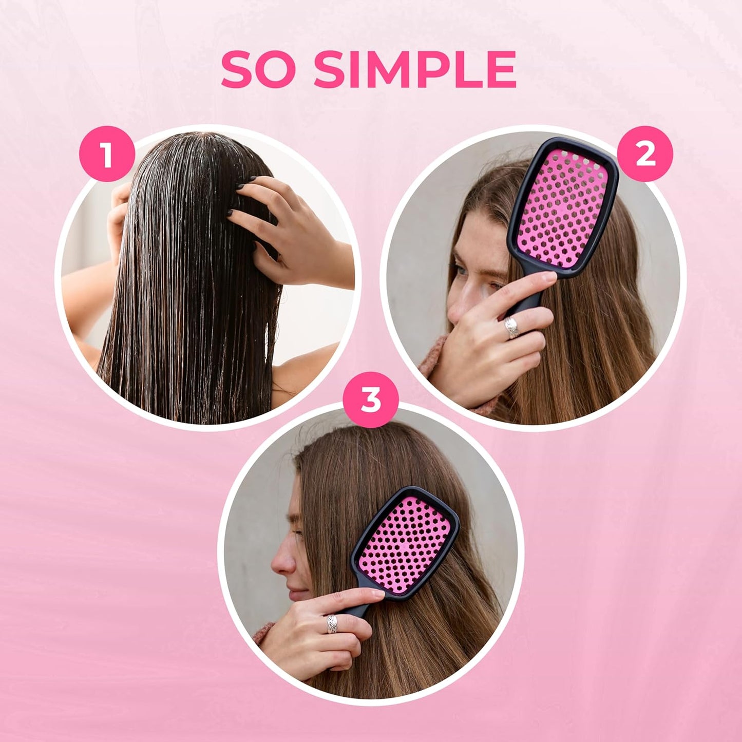 FHI Heat Detangling Brush - Pain-Free Brushing for Wet & Dry Hair | Durable DuoFlex Bristles, Lightweight, Cherry Blossom
