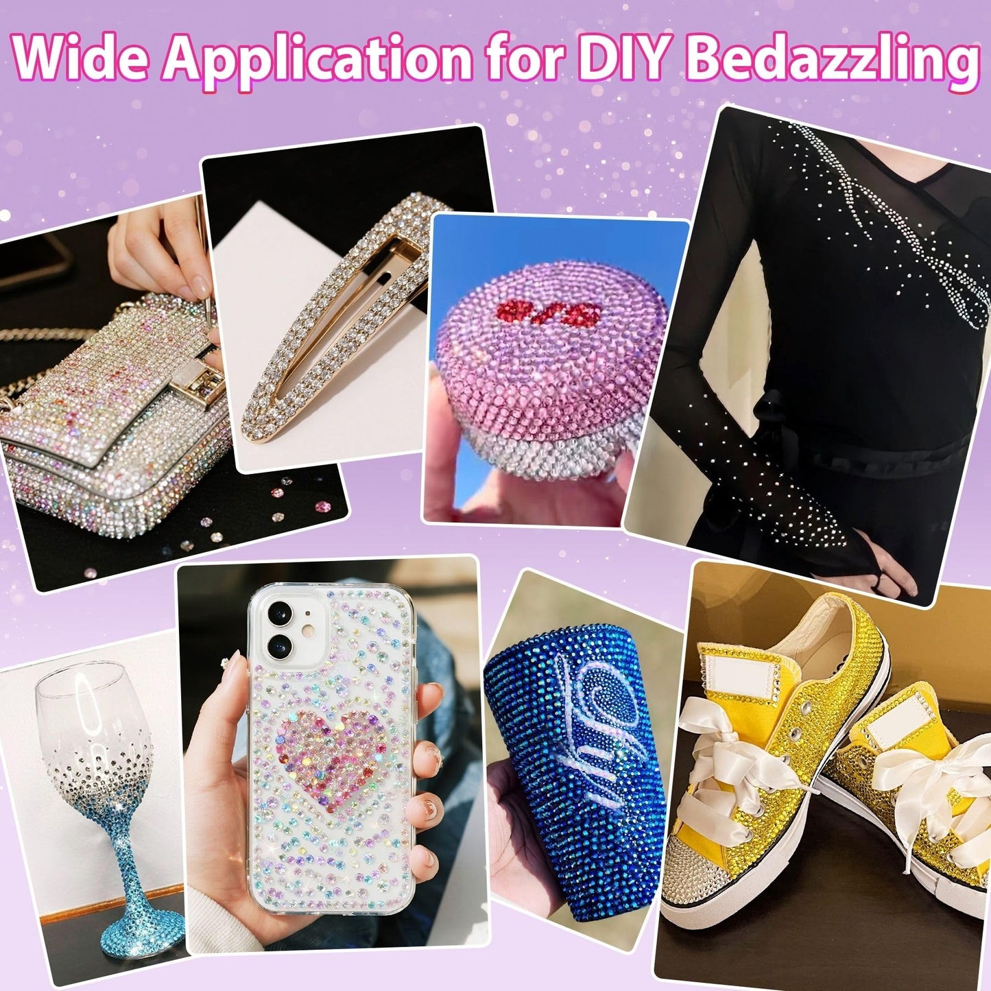45000Pcs 32 Colors Jelly Rhinestones for Bedazzling, 3mm Resin Flatback Gems for Diamond Art, Bedazzler Kit with 3Pcs B7000 Jewelry Glue for Crafting Bedazzled Book Shoes Nail