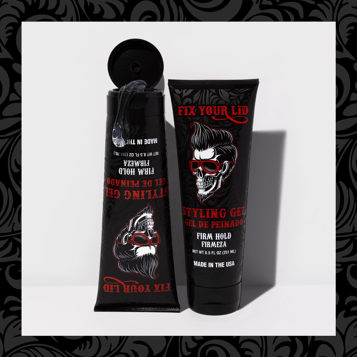 Fix Your Lid Styling Gel for Men's Hair - Firm Hold with Fuller Look - Strong Hold Gel for All Men's Hair Types & Styles - Easy To Wash Out - 8.5 Oz