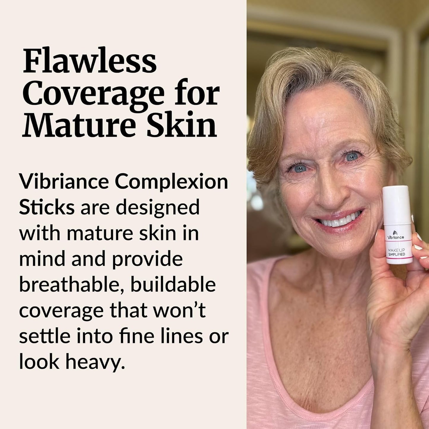 Vibriance Complexion Sticks - Foundation for Mature Skin | Sheer Buildable Coverage for Older Women - Fair/Light