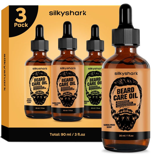 SilkyShark Beard Oil (1 Pack, 30ml), Beard Growth & Conditioning Oil for Men, Hydrating Beard Moisturizer for Grooming & Care, Majestic Oud