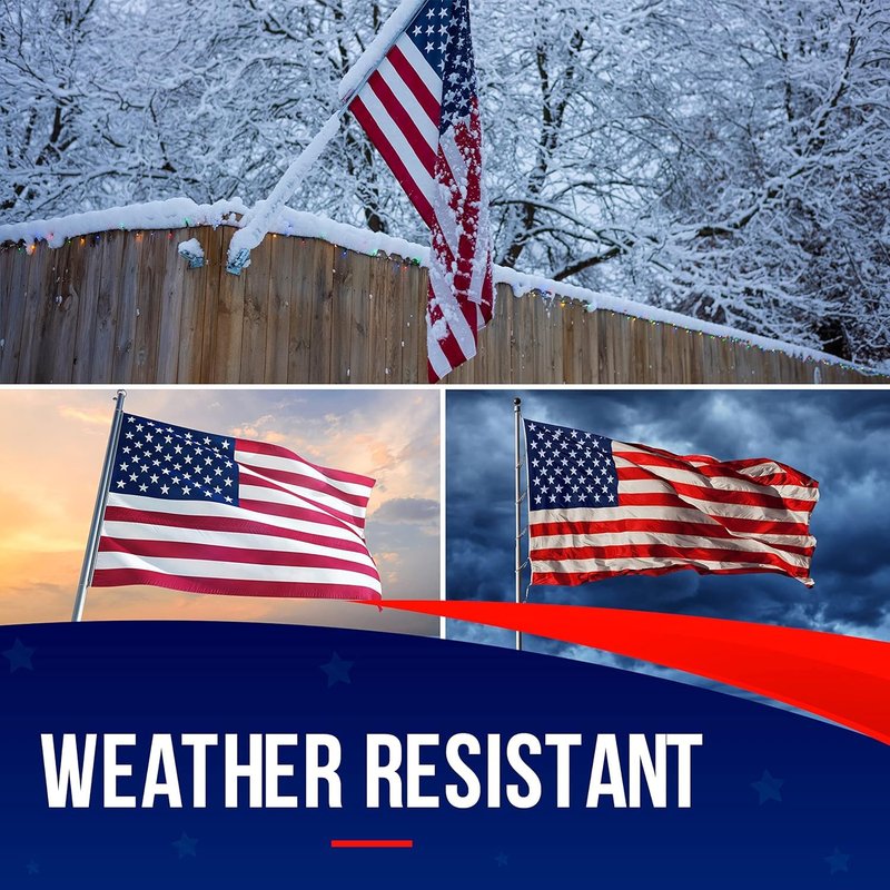 American Flag Made in USA | American Flags for Outside 3X5 | Premium US Flag 3X5 Heavy Duty Outdoor with Embroidered Stars and Sewn Stripes.