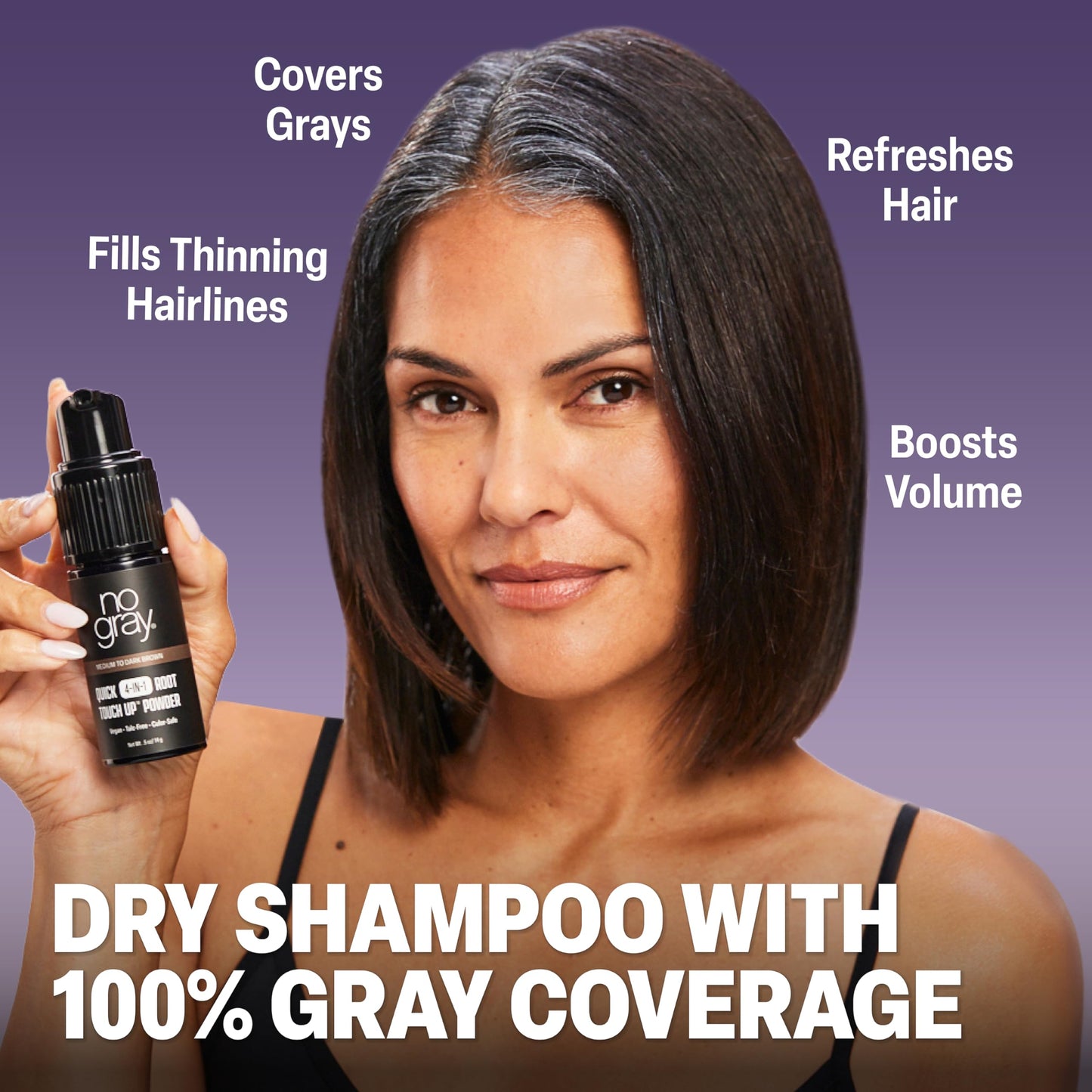 No Gray Quick 4-IN-1 Root Touch Up Powder Light to Medium Brown