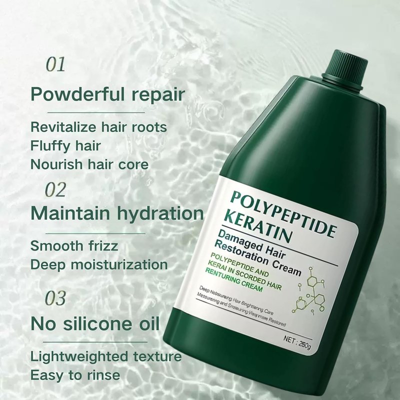 Polypeptide Keratin Hair Mask - Deep Conditioning Treatment for Dry, Damaged Hair | Hydrating & Smoothing Formula