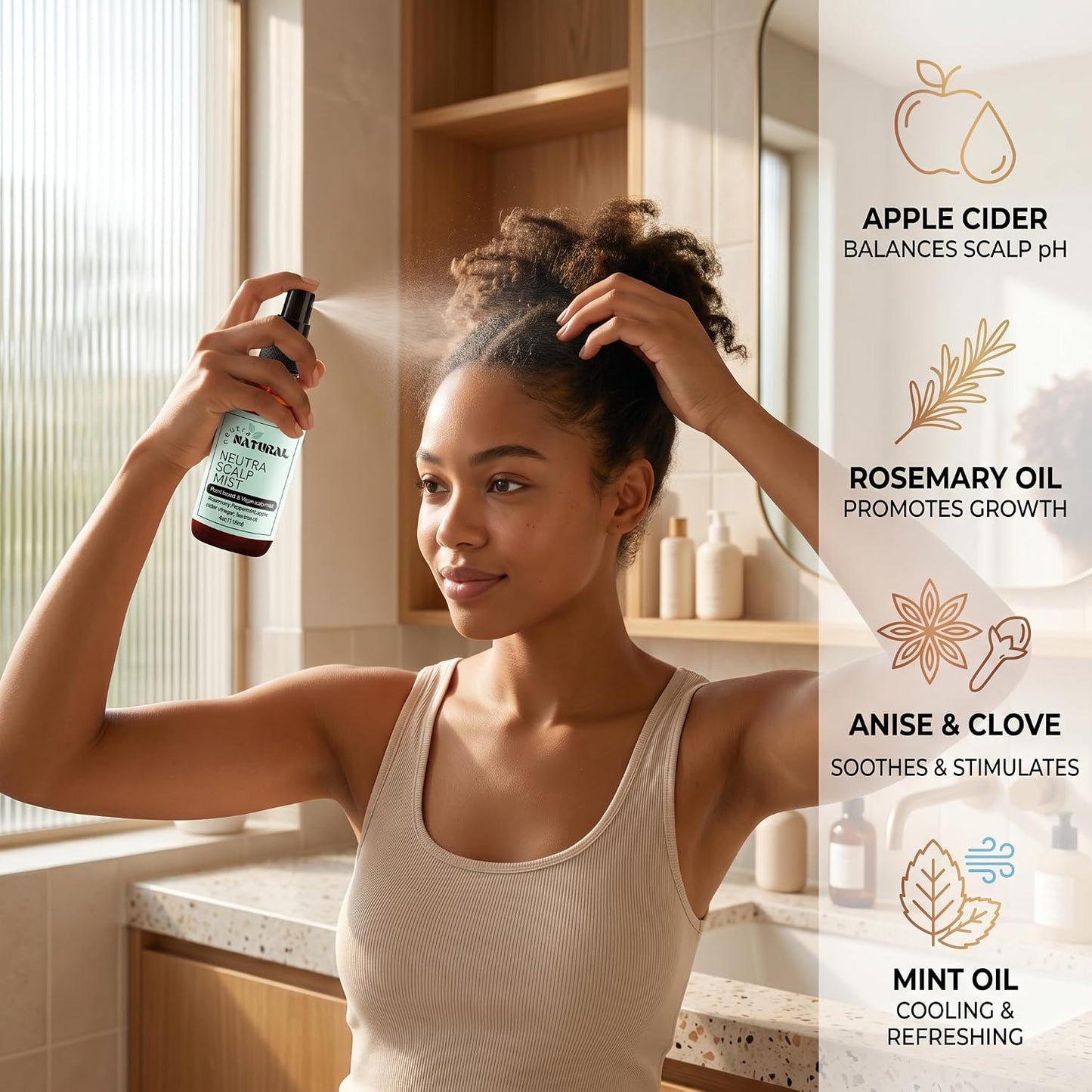 Scalp Clarifying Tonic | Tea Tree & Peppermint Cooling Detox for Oily Scalp - Water-Based, Sulfate & Paraben-Free