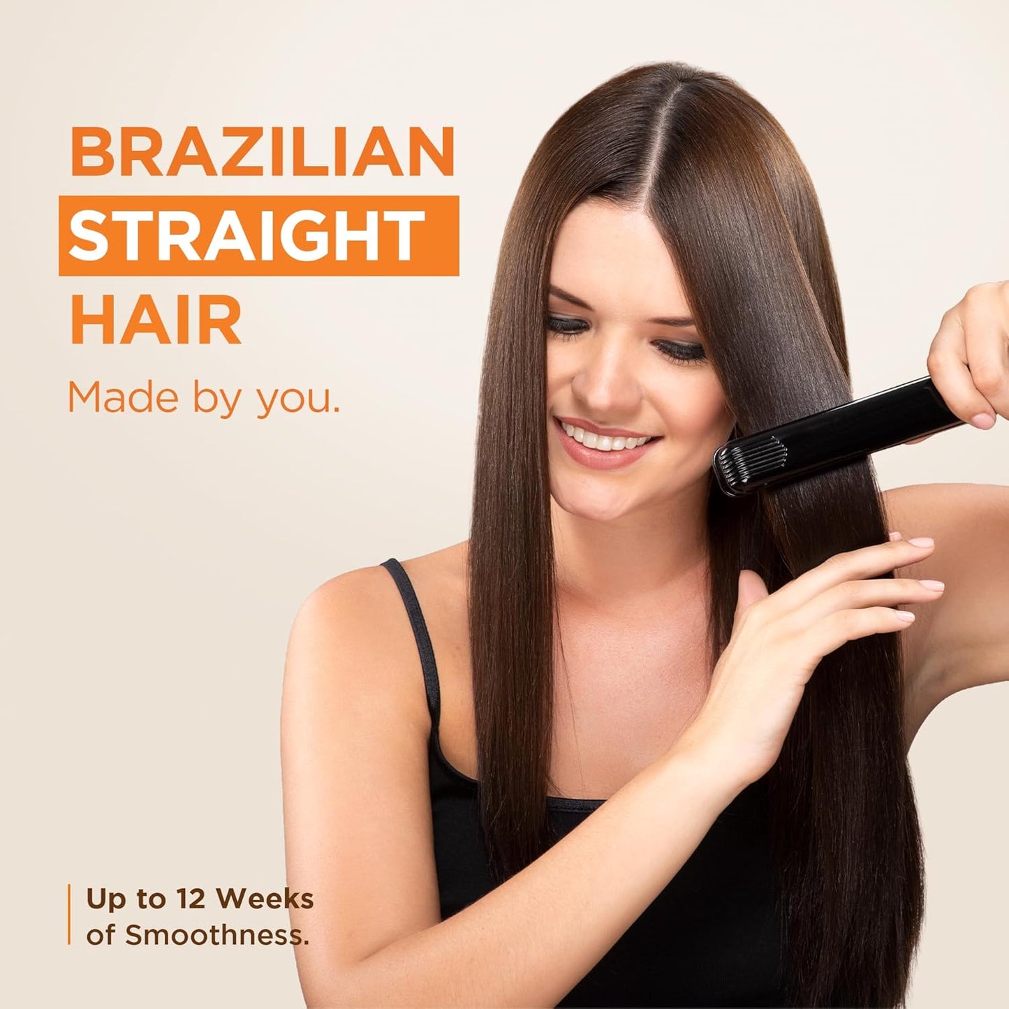 KATIVA Brazilian Keratin Treatment Kit - Formaldehyde-Free Hair Straightening with Hyaluronic Acid | 12 Weeks Frizz Control for Curly & Wavy Hair