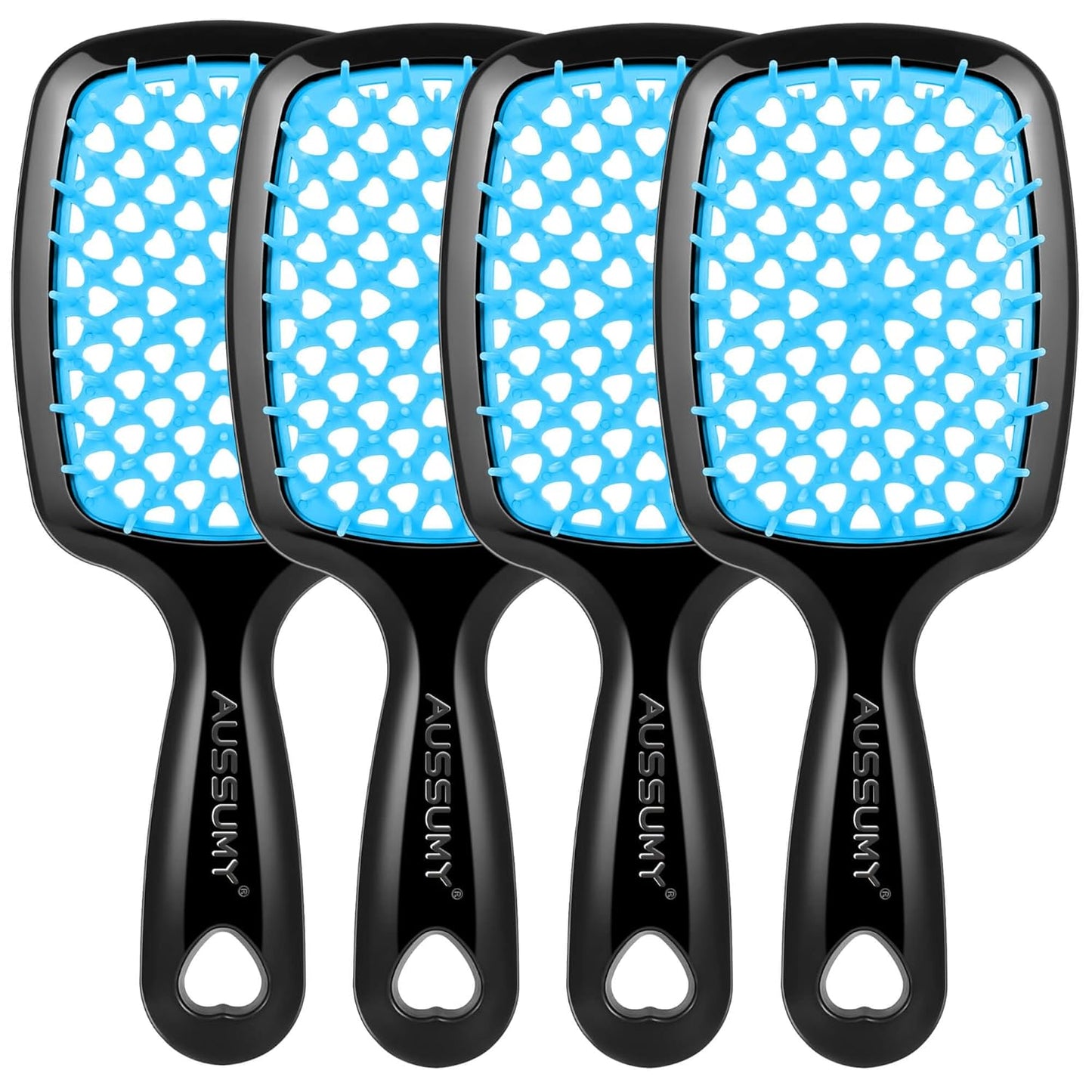 Vented Detangling Hair Brush Set - Soft Bristles for Effortless Tangle-Free Styling | Ideal for Curly, Straight, Wet, Dry Hair - Magenta - 2 Pack