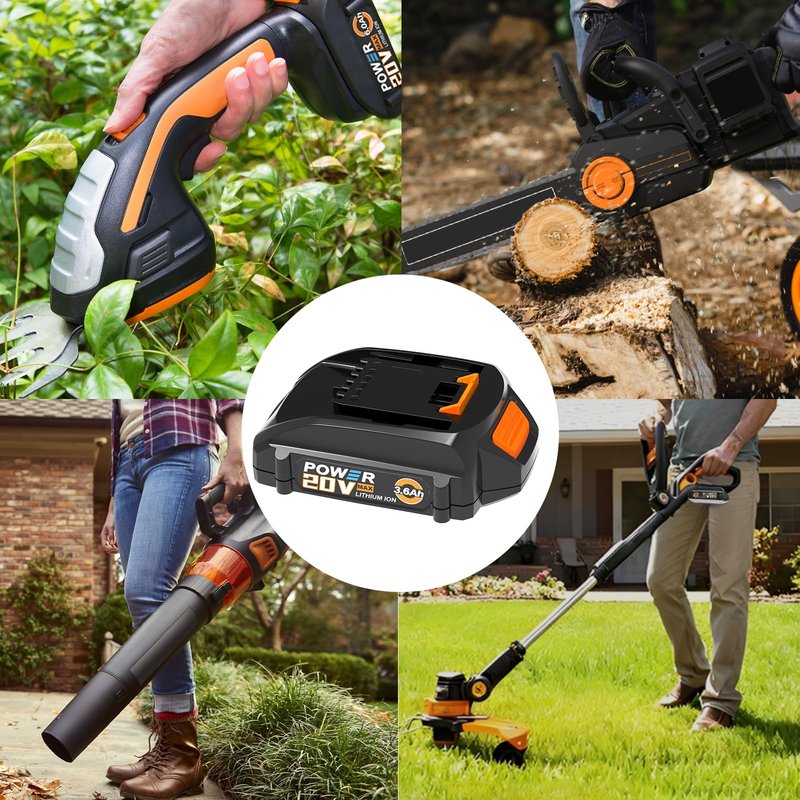 Koedsion 3600 mAh WA3525 20V Battery Replacement for Worx Battery 20V Power Share Max 20V Lithium-ion Battery Compatible with Worx 20V Battery WA3575 WA3520 WA3669 WG151s WG891 Leaf Blower Tools