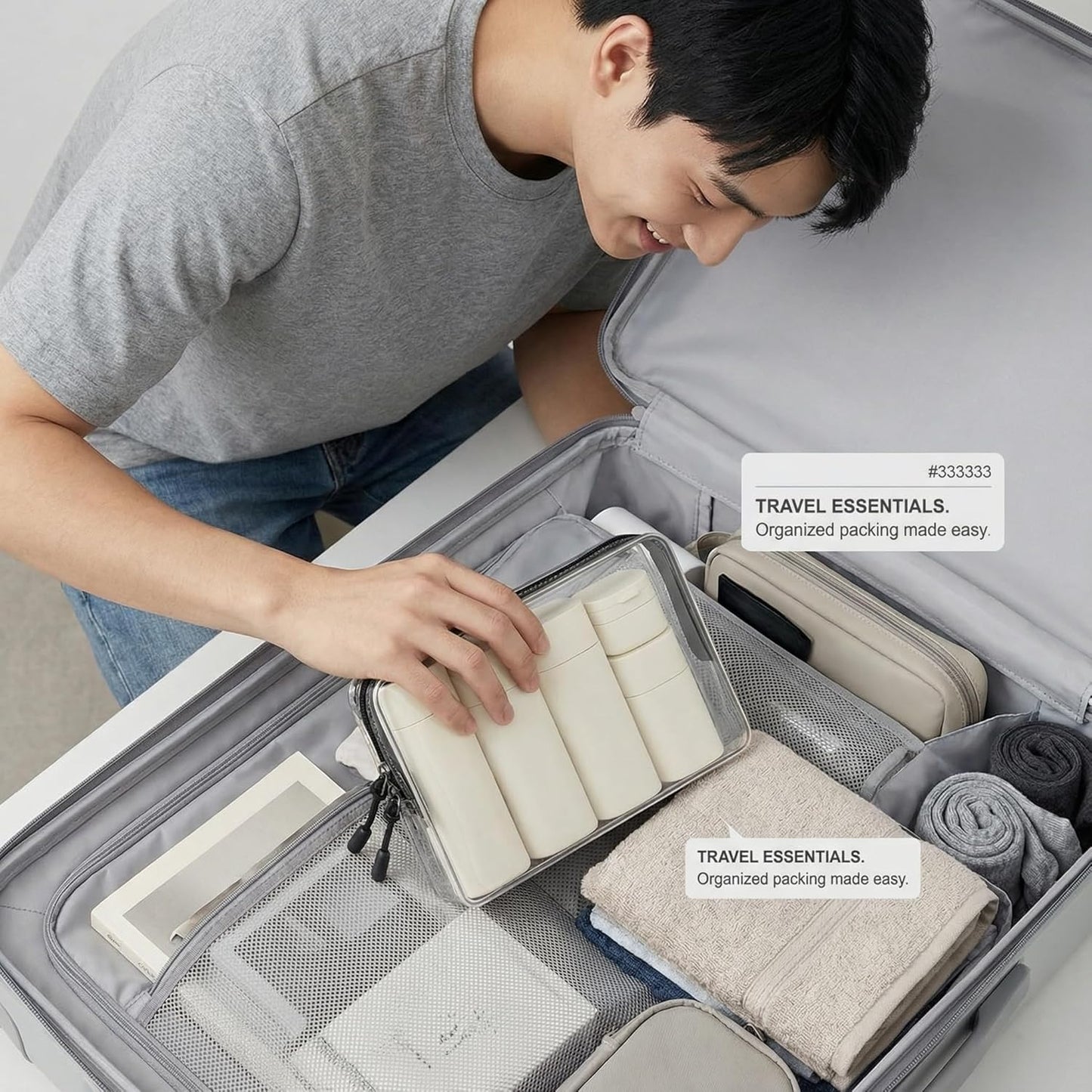 Travel Cream Dispenser Bottles Set - 5pcs TSA Approved Toiletry Containers for Travel Essentials