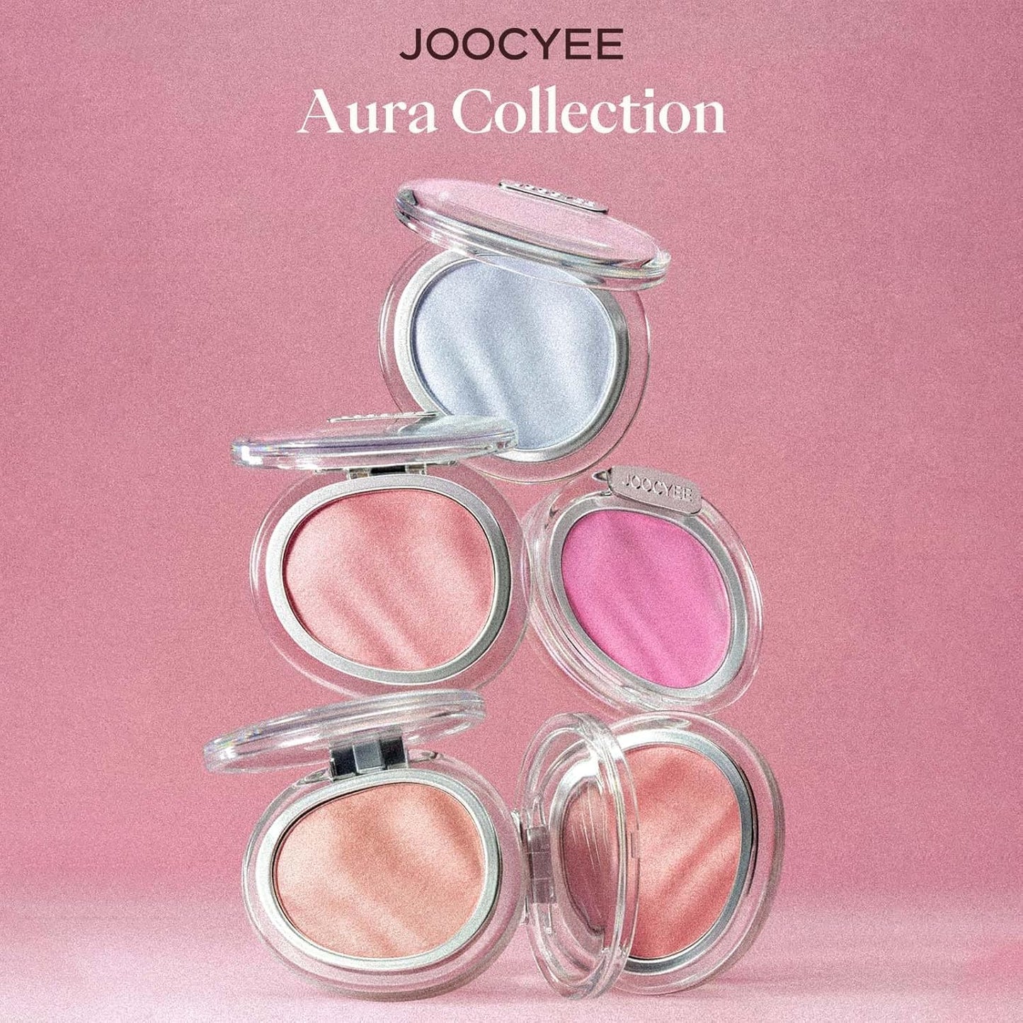 JOOCYEE AURA Glazed Blush & Highlighter - Baked Luminous Powder for All-Day Radiance | Pink Glow