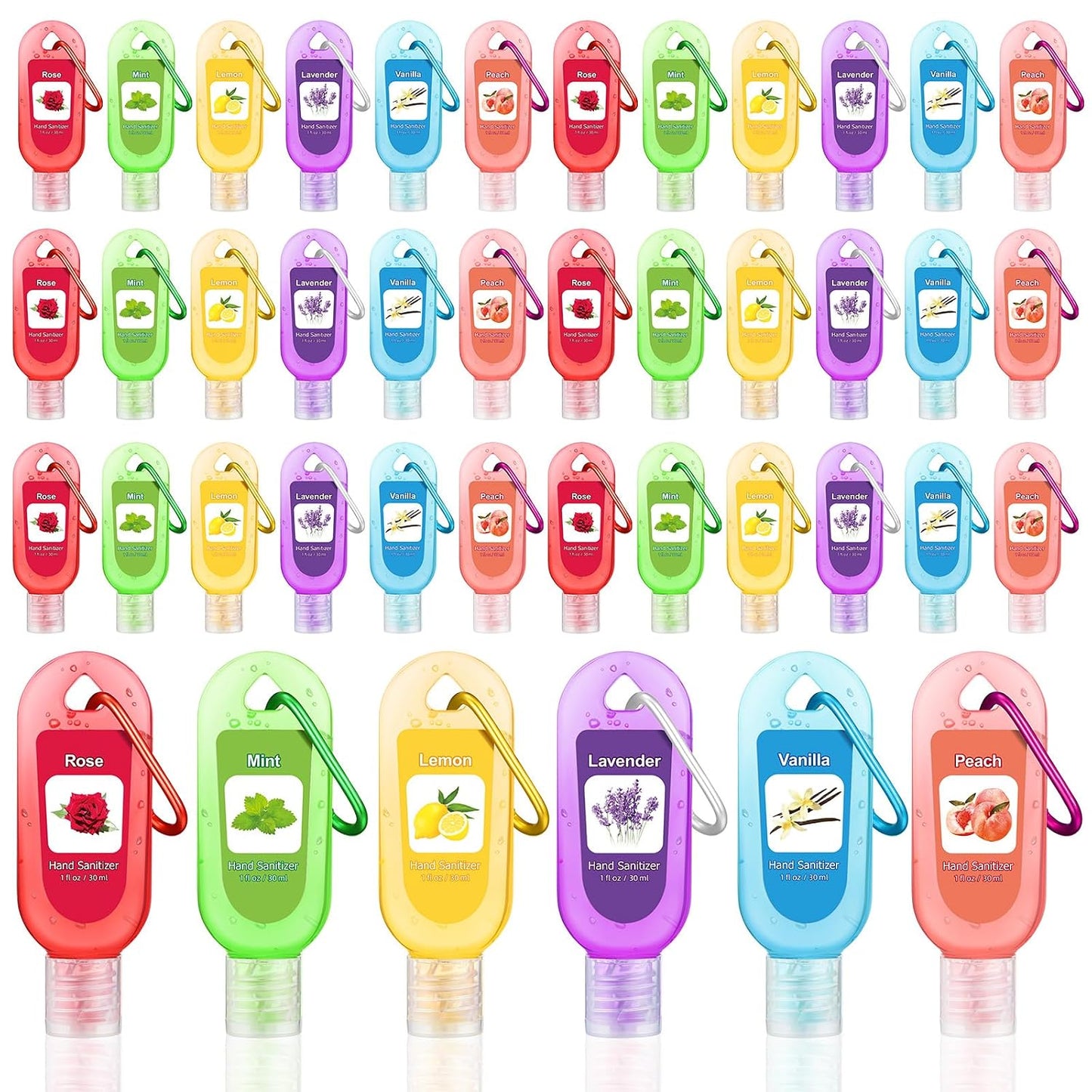 Mini Travel Size Hand Sanitizer Keychain - 24 Pcs Gift Set for Teachers, Nurses & Staff | Appreciation Thank You Bulk