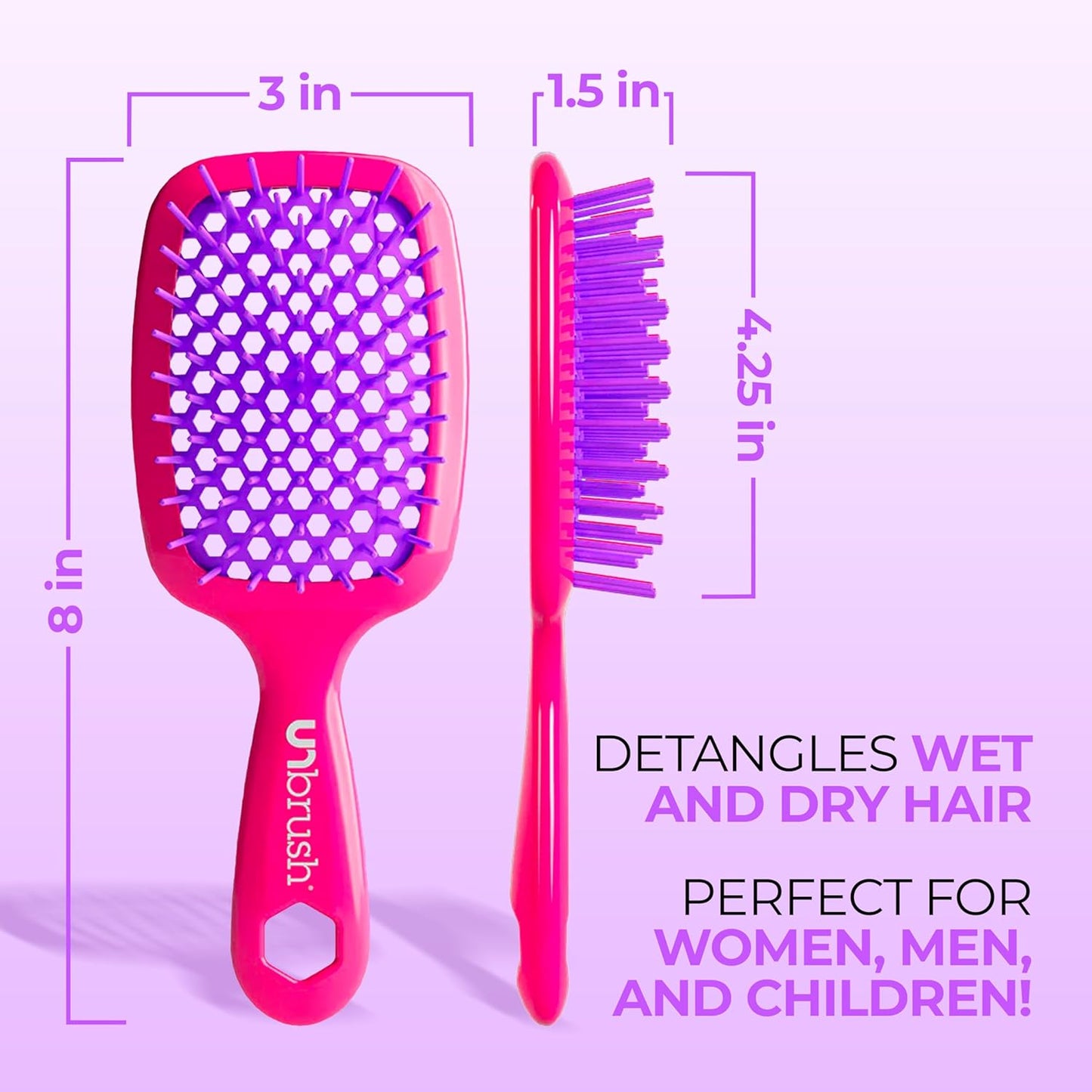 FHI Heat Detangling Brush - Pain-Free Brushing for All Hair Types | Lightweight, Anti-Static DuoFlex Bristles
