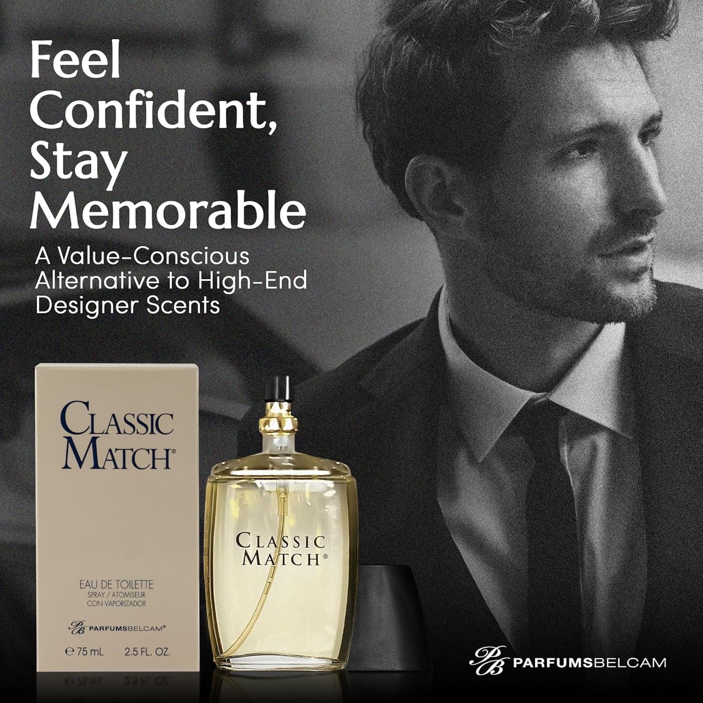Classic Match Eau de Toilette Spray for Men - Warm Oriental Scent with Bergamot, Nutmeg & Musk | 2.5 Fl Oz