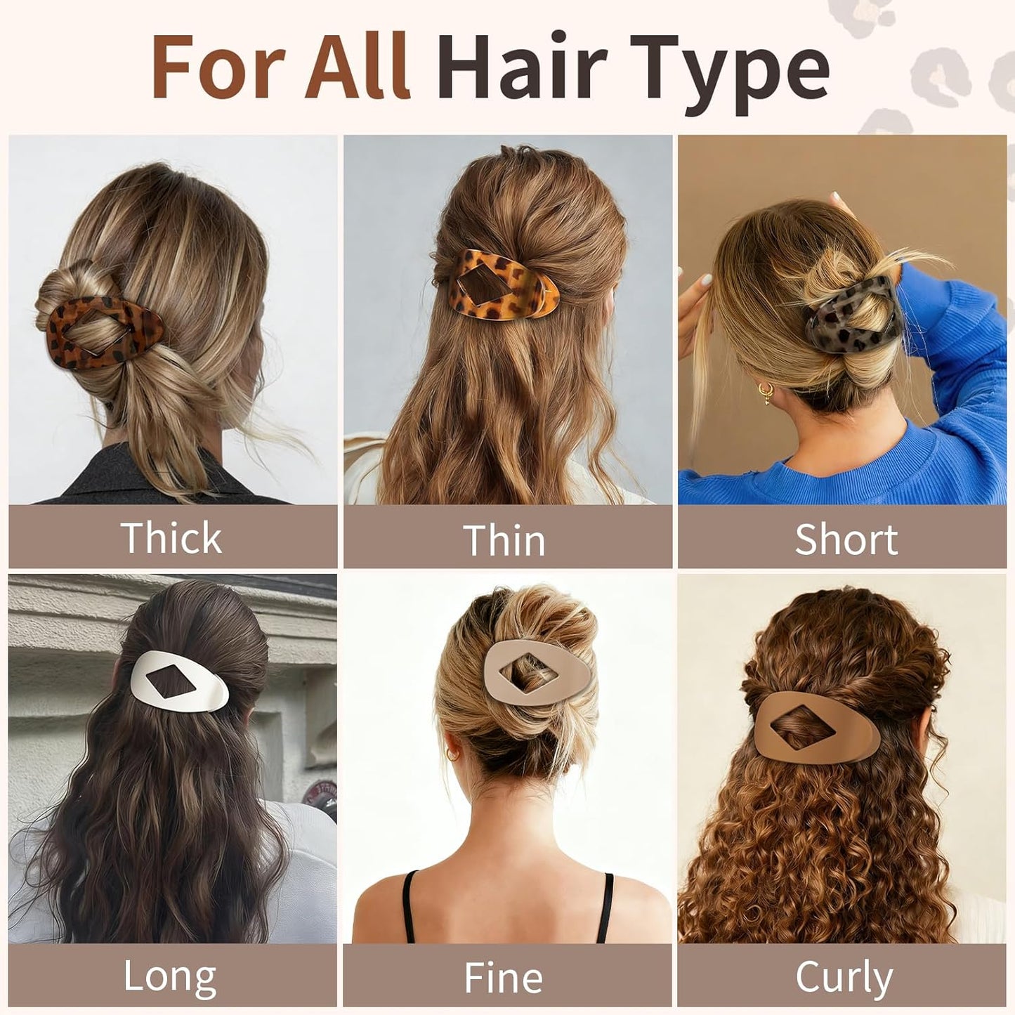 Flat Hair Clips for Women - 10 PCS Large Matte & Tortoise Claw Clips | 4.2 Inch Strong Hold for Thick/Thin Hair
