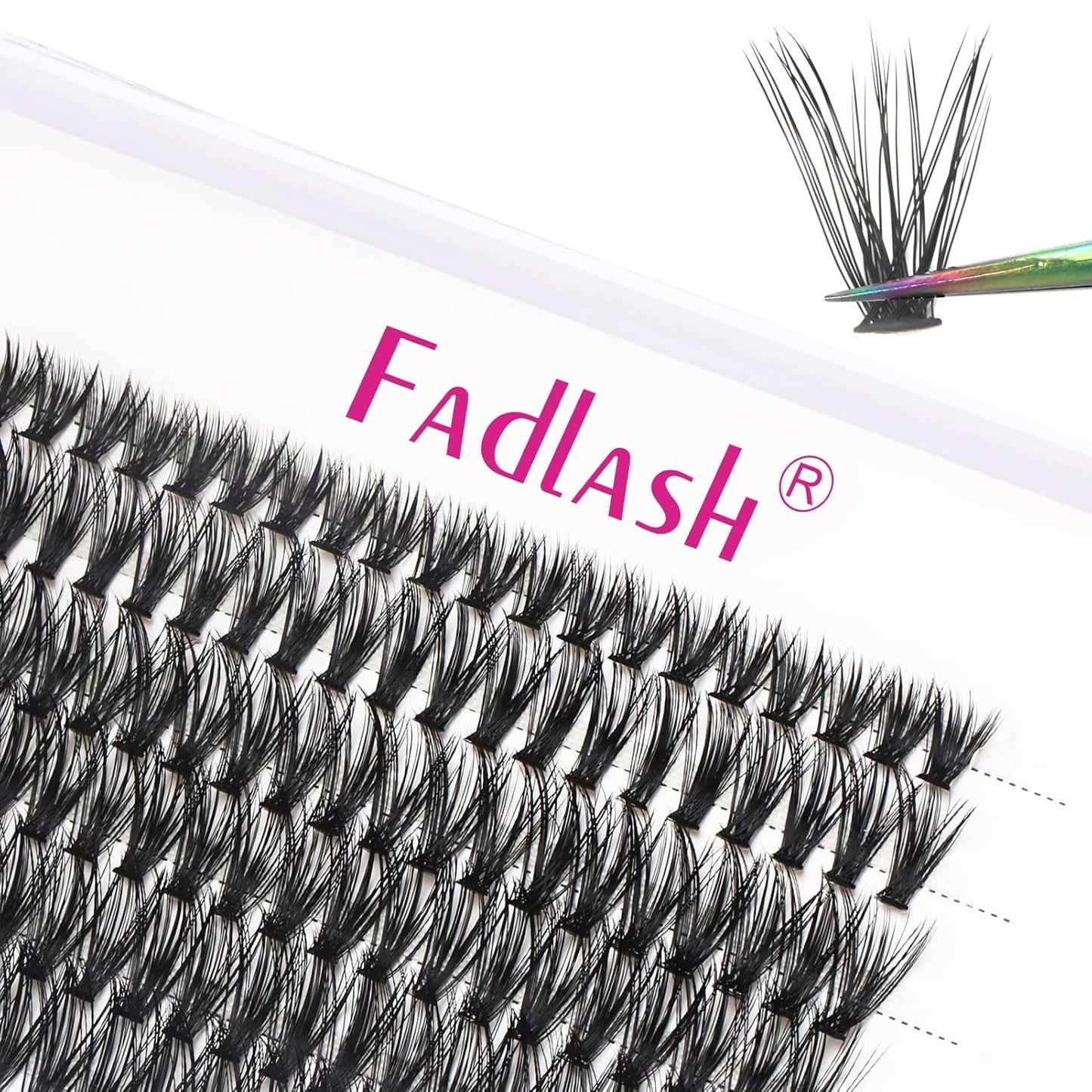 FADLASH Natural Eyelash Clusters - Fluffy 100D/200D Extensions | DIY Home Use, 8-16mm D Curl, 2 Pack