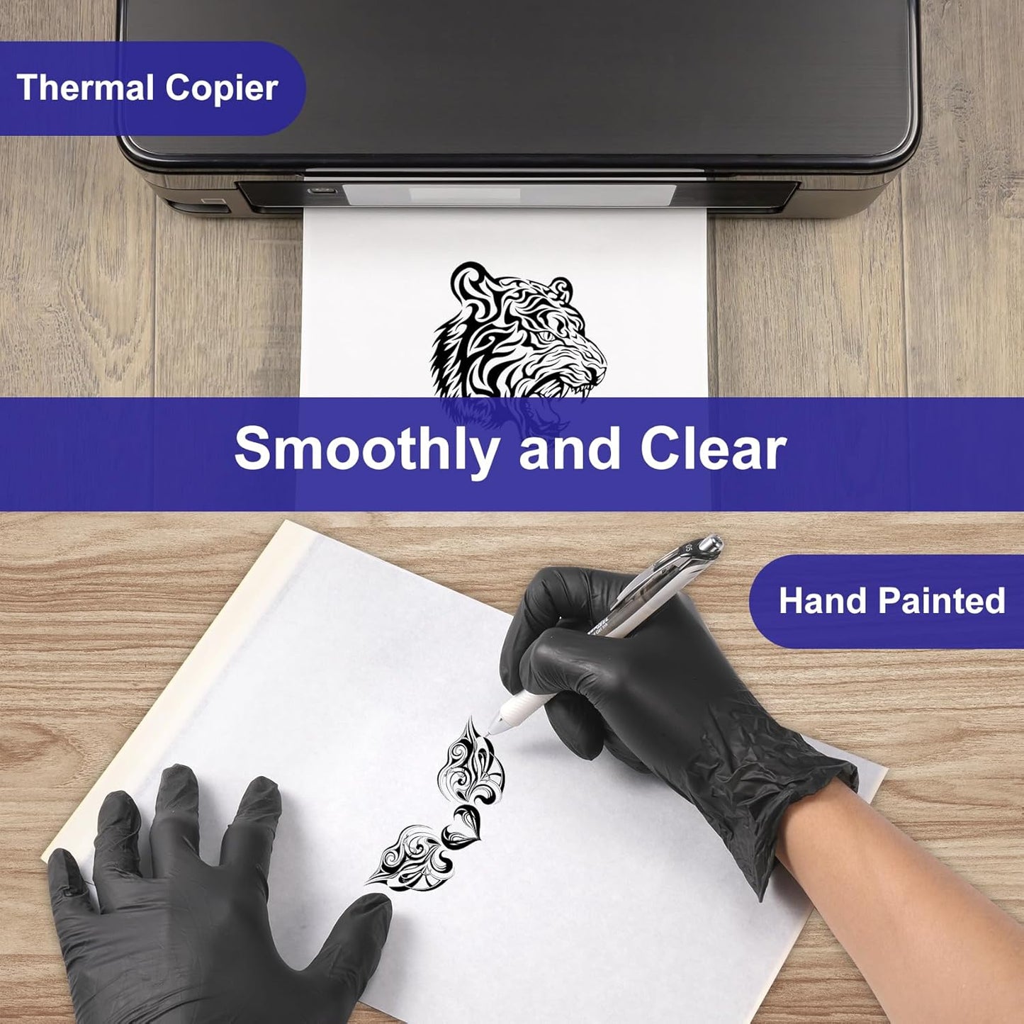 Tattoo Transfer Paper - A4 Stencil Paper for Tattooing | 100 Sheets, Smudge-Proof & High Accuracy