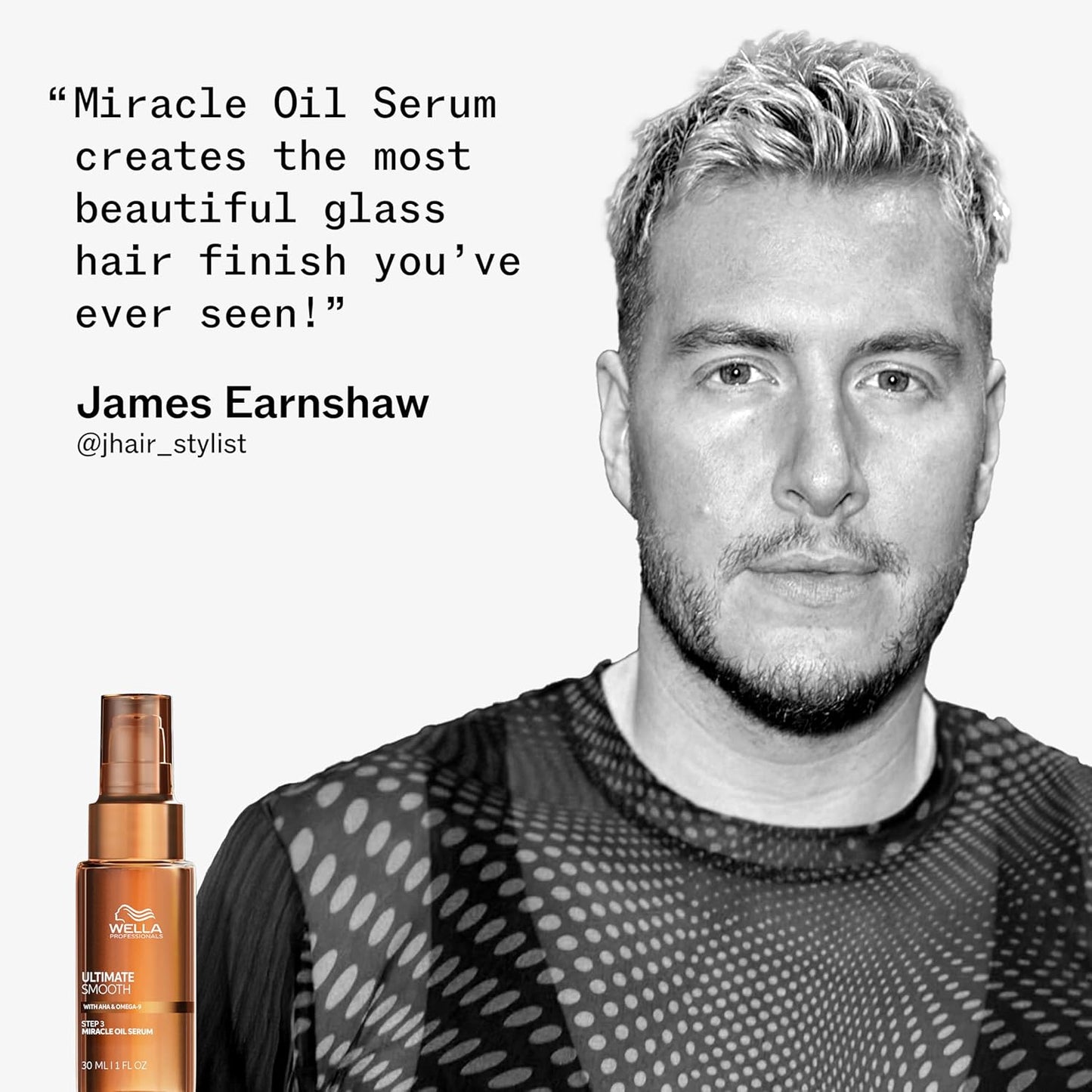 Wella Professionals Ultimate Smooth Miracle Oil Serum - Nourishing Hair Treatment for Dry, Dull & Frizzy Hair | Color Safe, Heat Protectant with Squalane & Omega 9