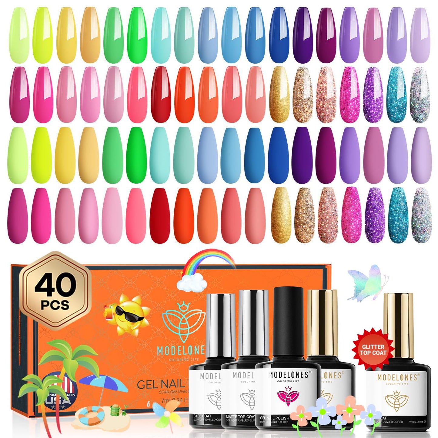 Modelones 5D Cat Eye Nail Magnet Tool Set - 360° Rotating U-Shaped, Ball, Hole & Heart Magnets for Gel Polish Art | 5 Pieces