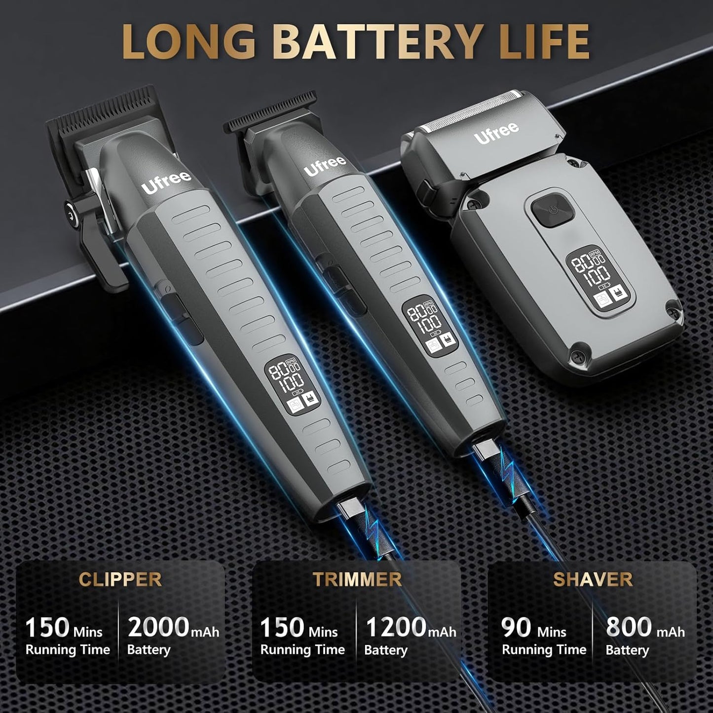 Ufree Hair Clippers & Trimmers Set - Professional Electric Razor & Foil Shaver for Men's Grooming | Ideal for Home & Barber Use