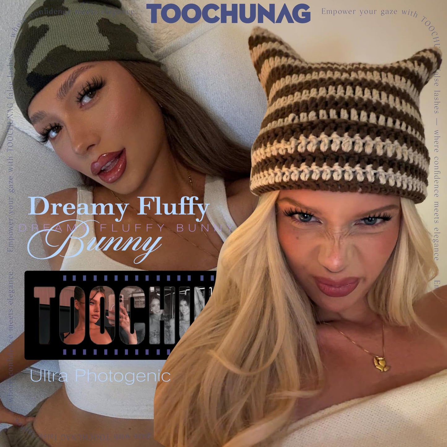 TOOCHUNAG Fluffy Lash Clusters D Curl Eyelash Clusters 12-18mm Volume Manga Cluster Lashes Extension False Mink Eyelashes Spiky Individual Lash Extensions