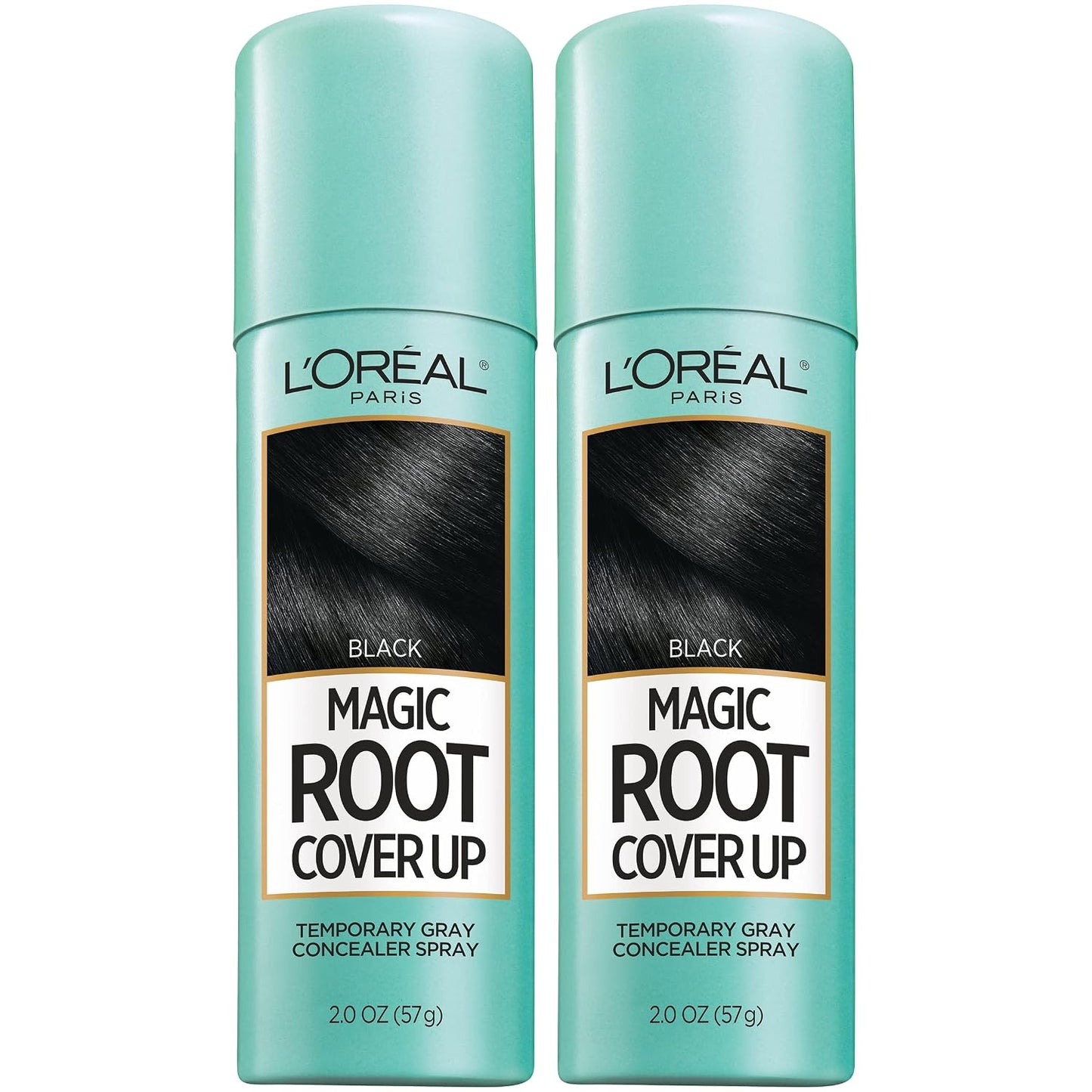 L'Oreal Paris Magic Root Cover Up - Gray Hair Spray for 100% Coverage | Lightweight, Ammonia-Free, Black, 2 oz