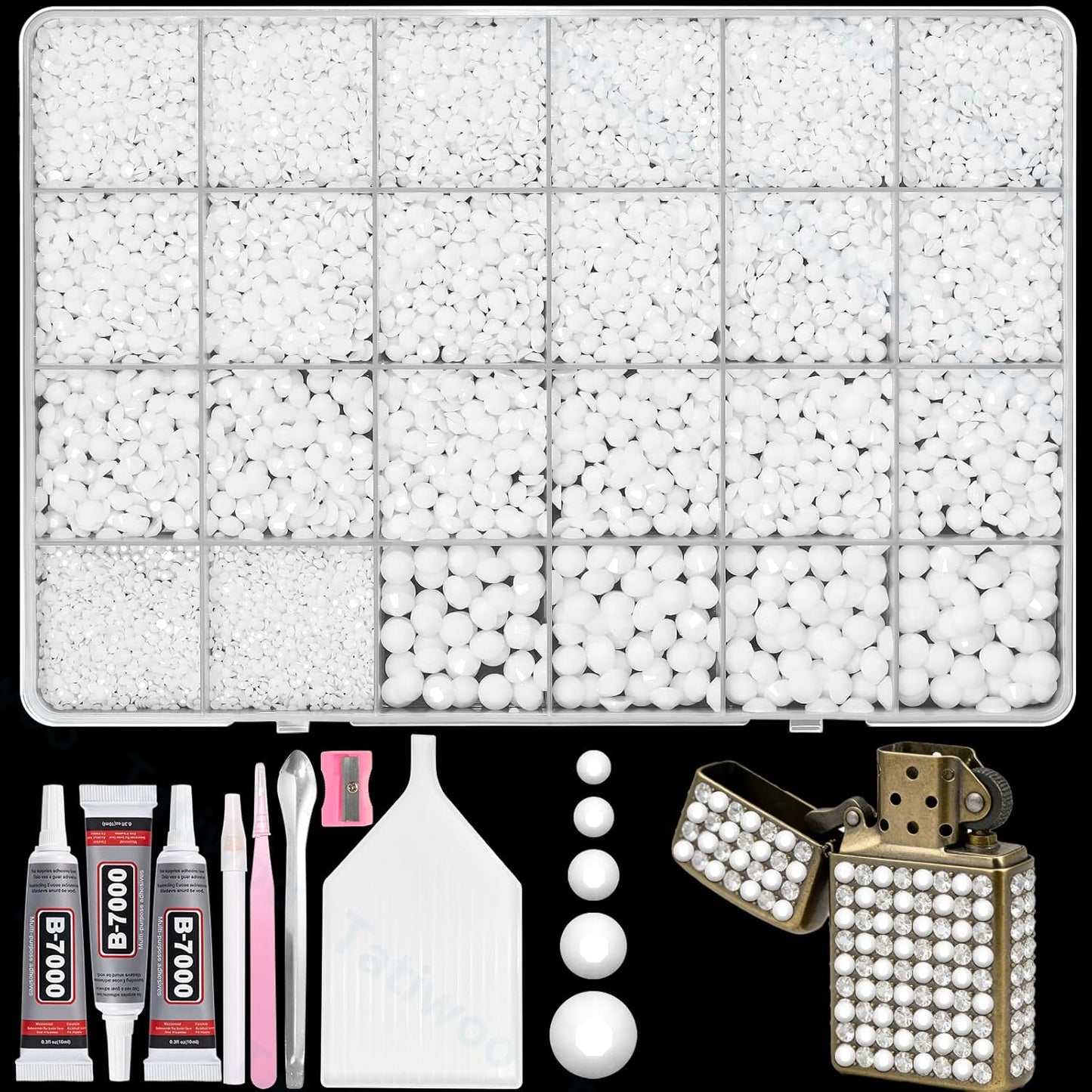 Light Pink Flatback Jelly Resin Rhinestones - 20000 Pcs Mix Sizes 2-6mm for Crafting & DIY Makeup Tumblers