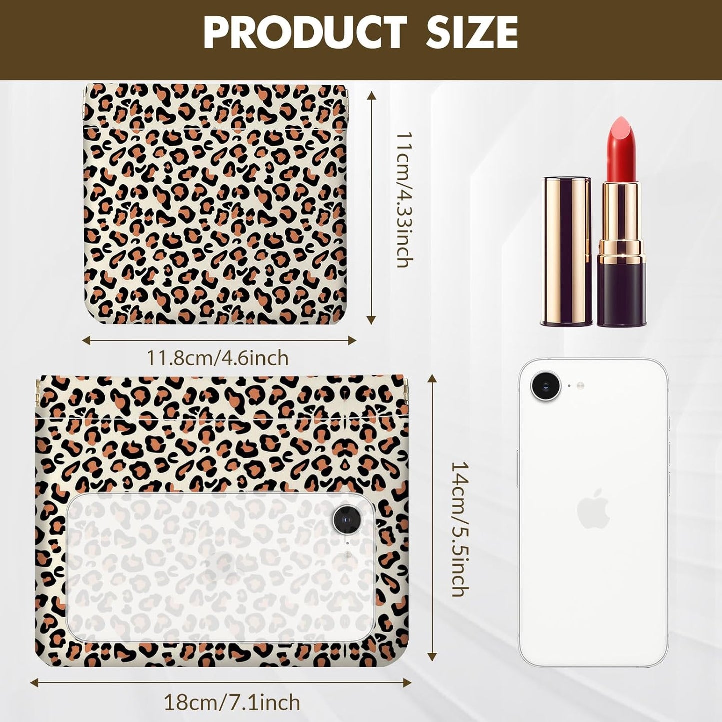 Leopard Print Makeup Bag Set - 2 PCS PU Leather Cosmetic Organizer | Portable Travel Pouch for Women