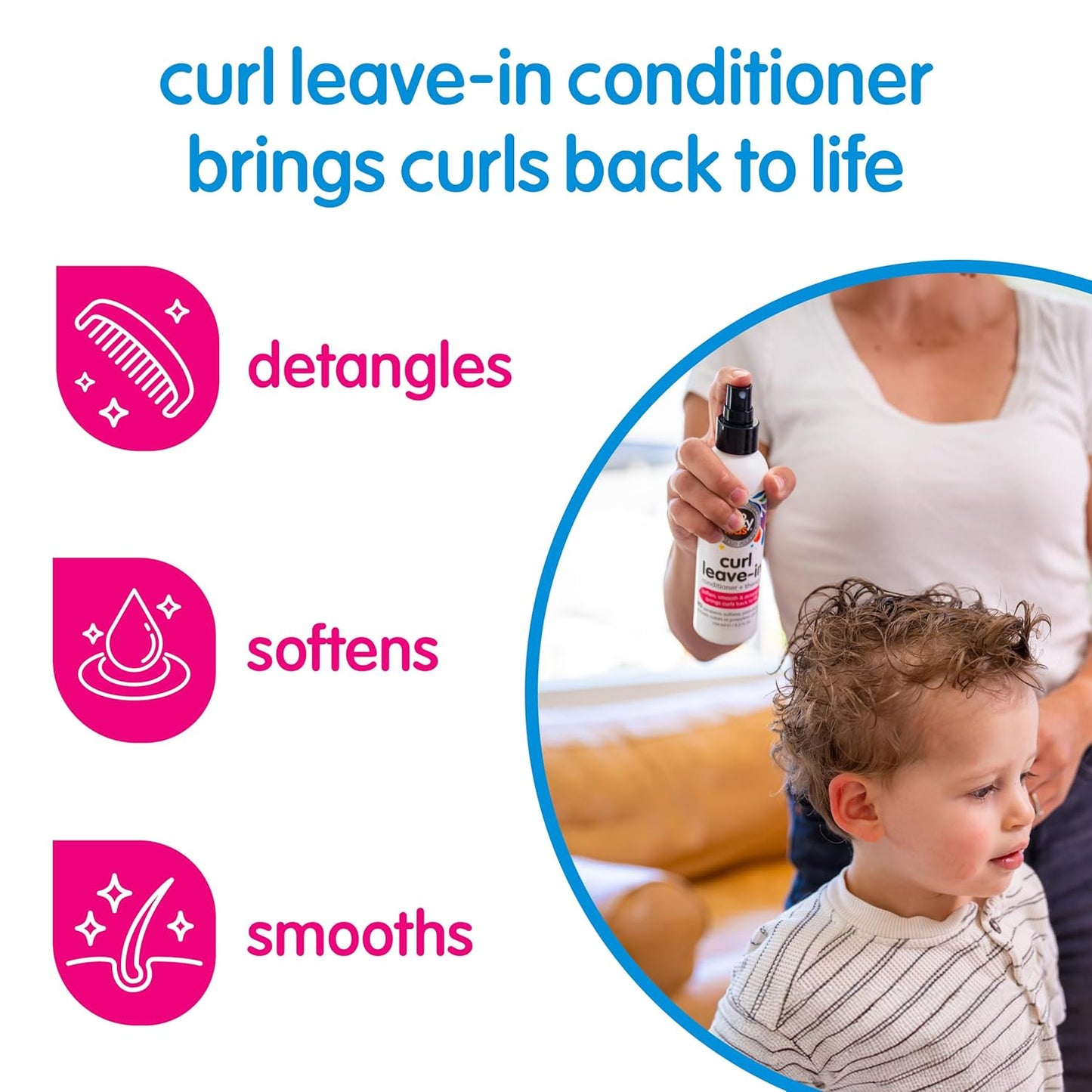 So Cozy Leave-In Conditioner Spray - Paraben-Free Detangler for Kids' Curly Hair | 8 Fl Oz, Nourishing with Keratin & Oils