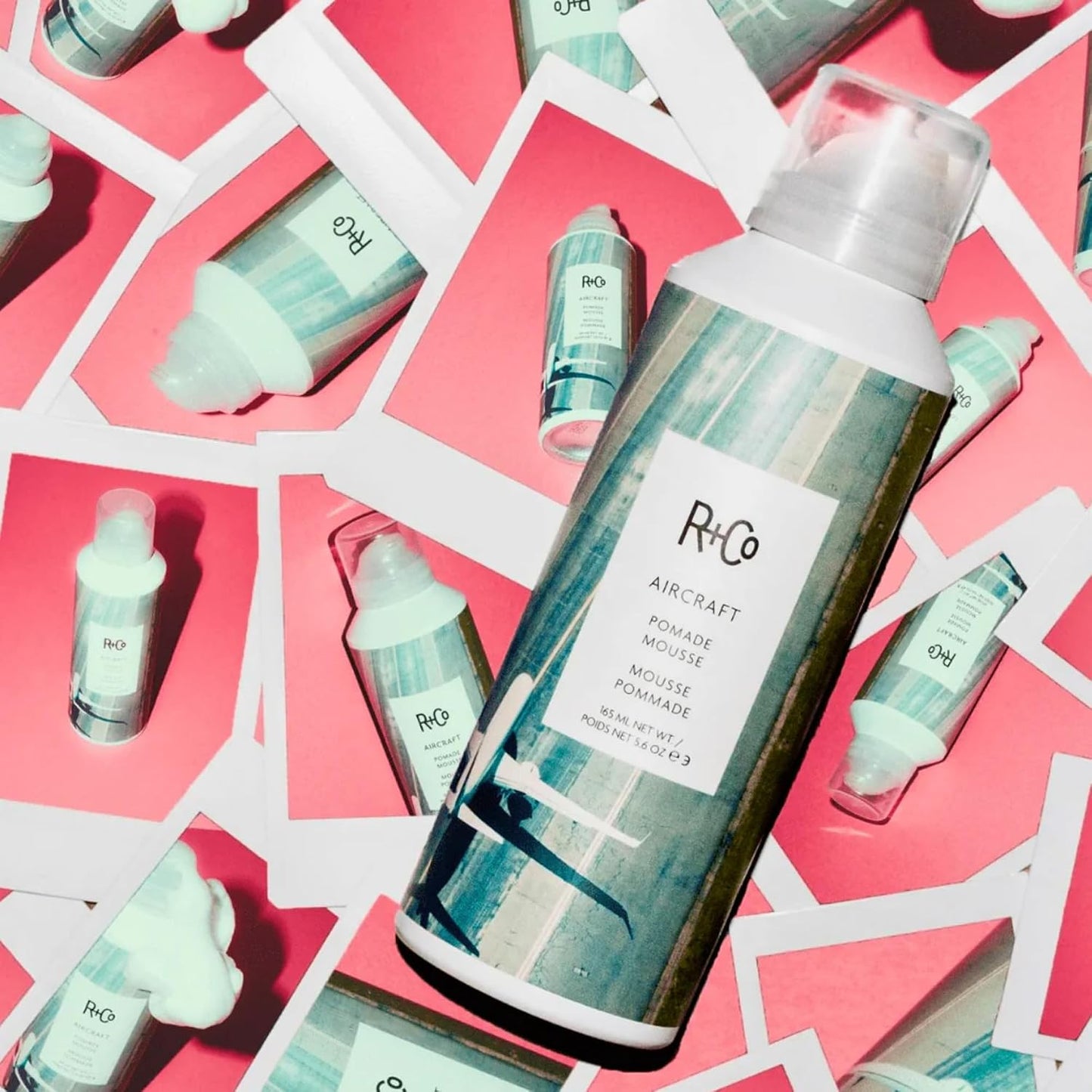 R+Co Aircraft Pomade Mousse - Lightweight Styling Foam for Texture & Volume | Vegan, 5.6oz