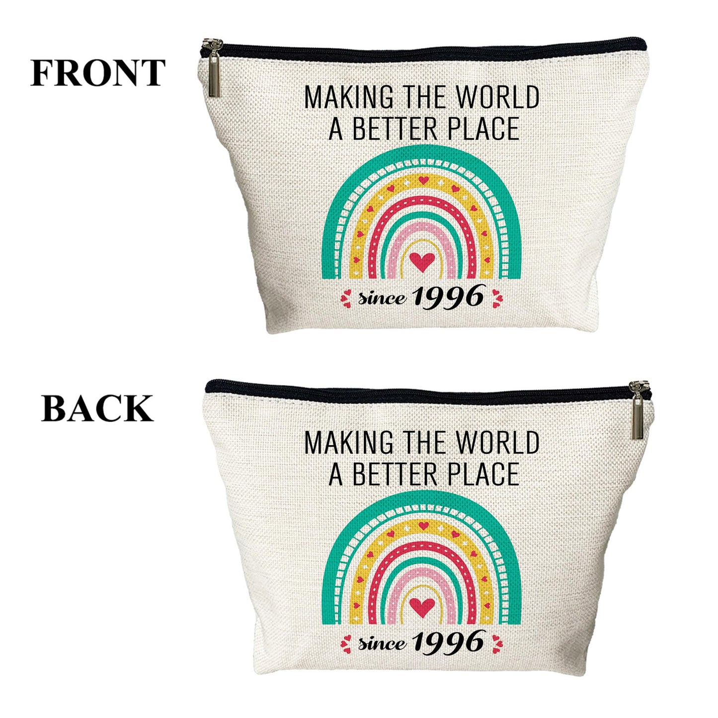 30th Birthday Gifts for Her Cosmetic Bags - Making The World A Better Place Since 1996 Makeup Bags, 30th Birthday Decorations for Women, 1996 Anniversary 30 Year Old Gift Ideas for Wife (1996)