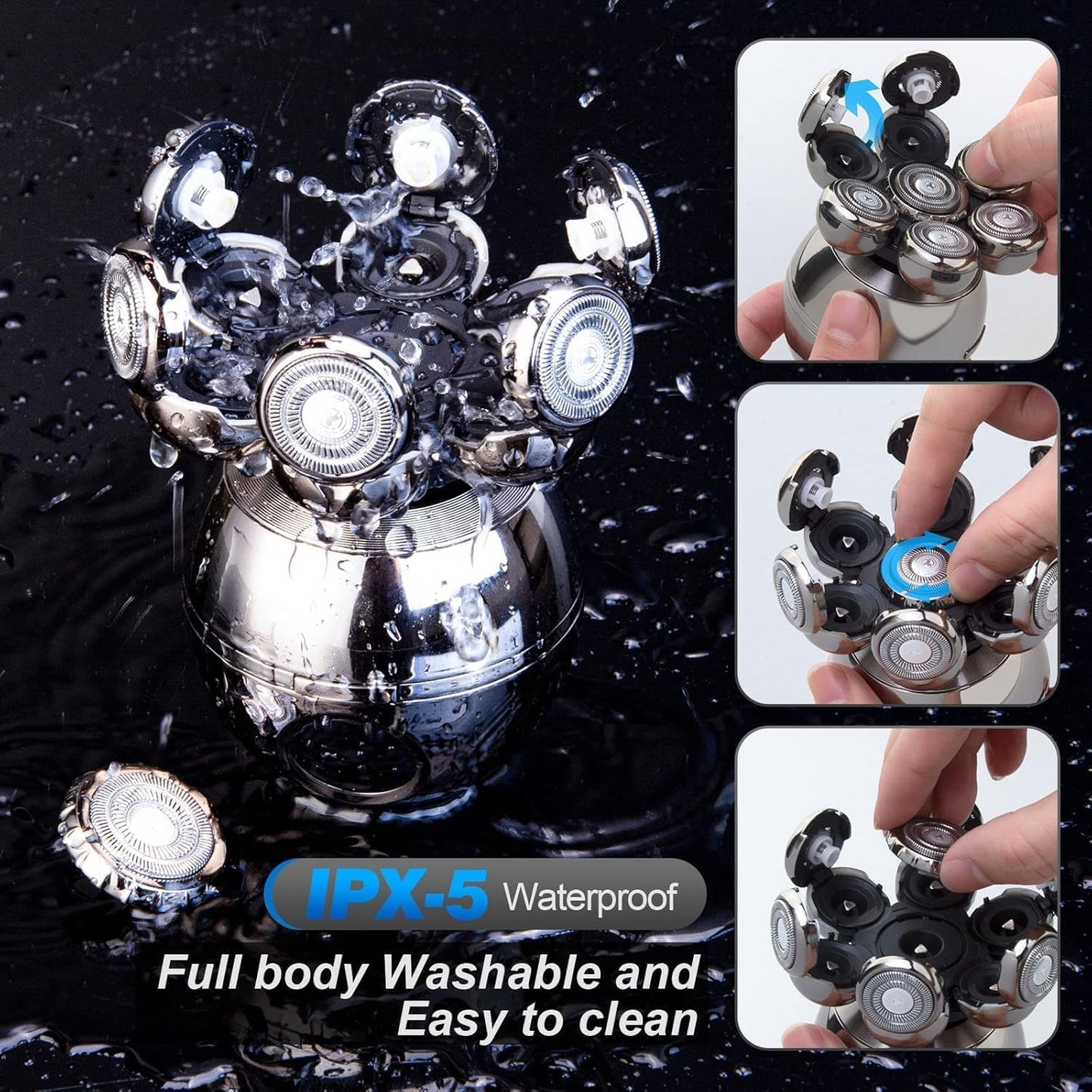 Head Shaver - 6 in 1 Shaving Kit for Men | Versatile Grooming Tool