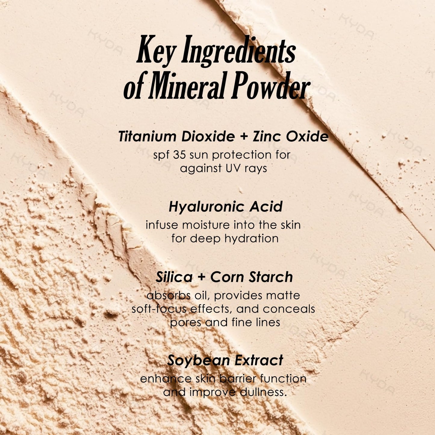 KYDA Mineral Sunscreen Powder for Face & Scalp Hair, SPF 35 Scalp Sunscreen, Hair Sunscreen Spf Powder Lasting Oil Control Matte Loose Powder, Lightweight Breathable for All Skin Type,Medium