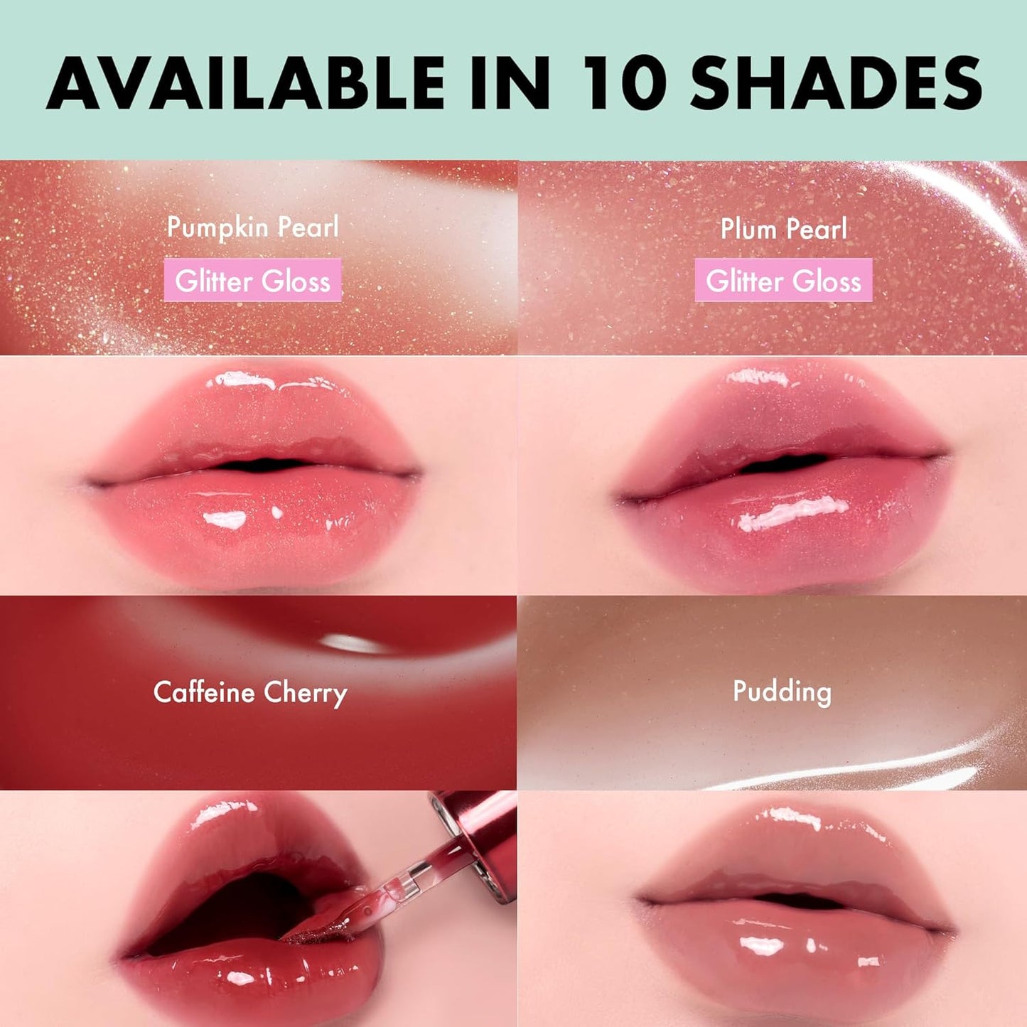 Jel-Fit Tinted Lip Gloss - Caffeine Cherry Ultra Shine Plumping Lip Stain | Hydrating Vegan K-Beauty Tint