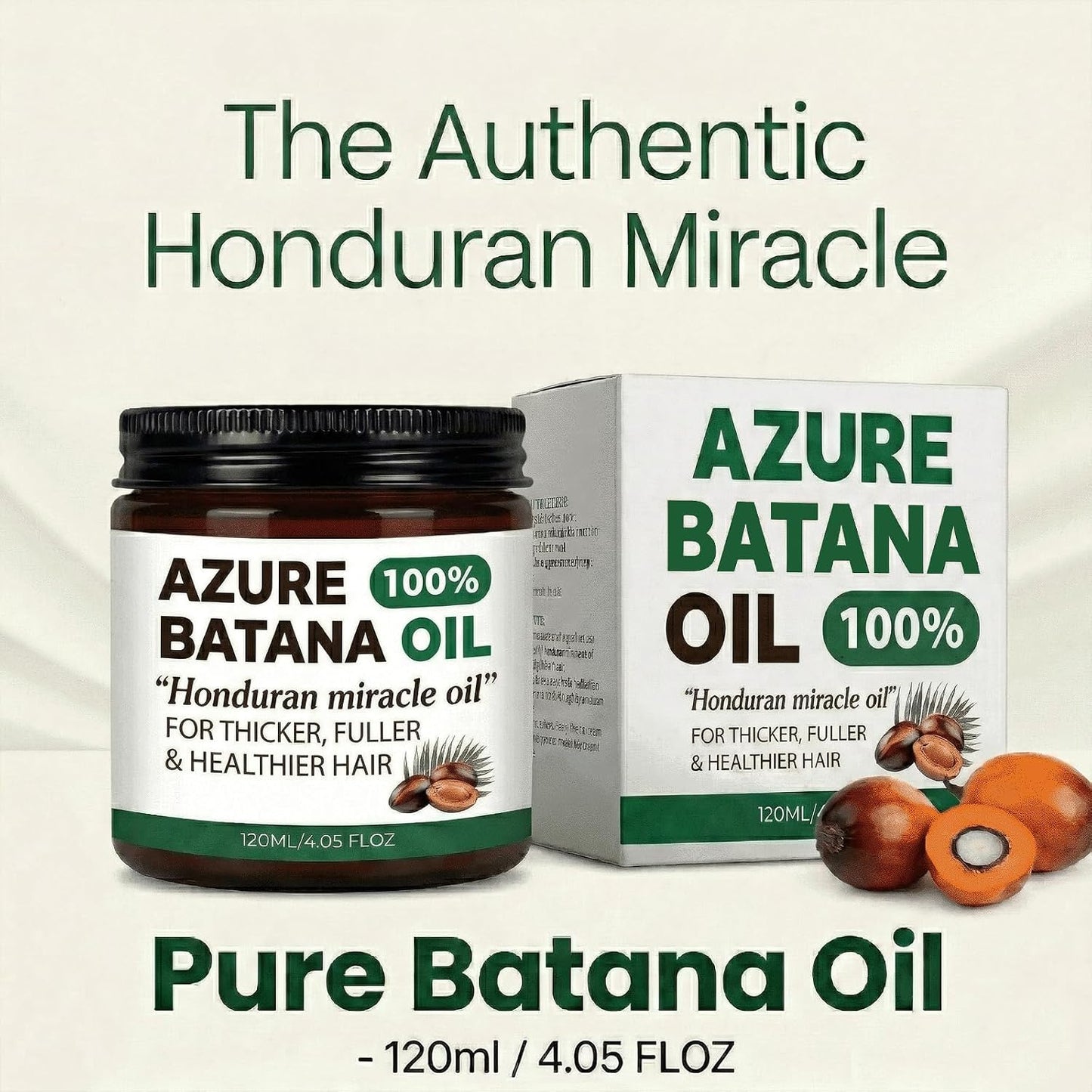 Batana Oil for Hair Growth - 100% Raw Organic Hair Mask | Prevents Hair Loss, Promotes Thickness - 4.06 fl oz (2 Pack)