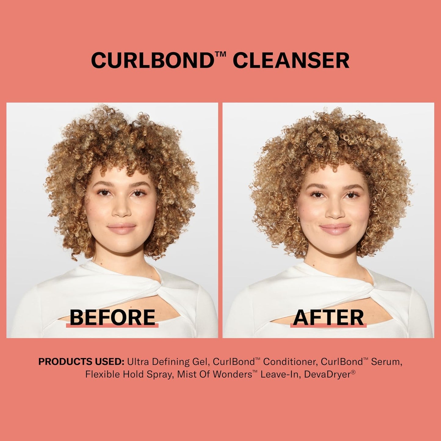 DevaCurl CurlBond Mild Lather Cleanser - Reduces Frizz & Preserves Color for 30 Washes | Seals Split Ends