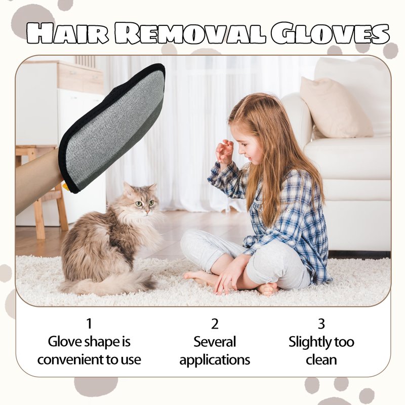 ZHENYOUBML 2Pcs Pet Hair Removal Glove for Cats & Dogs, Newly Upgraded Five Finger Electrostatic Pet Hair Removal Gloves, Reusable Cat & Dog Hair Remover for Couch, Furniture, Carpet, Curtain