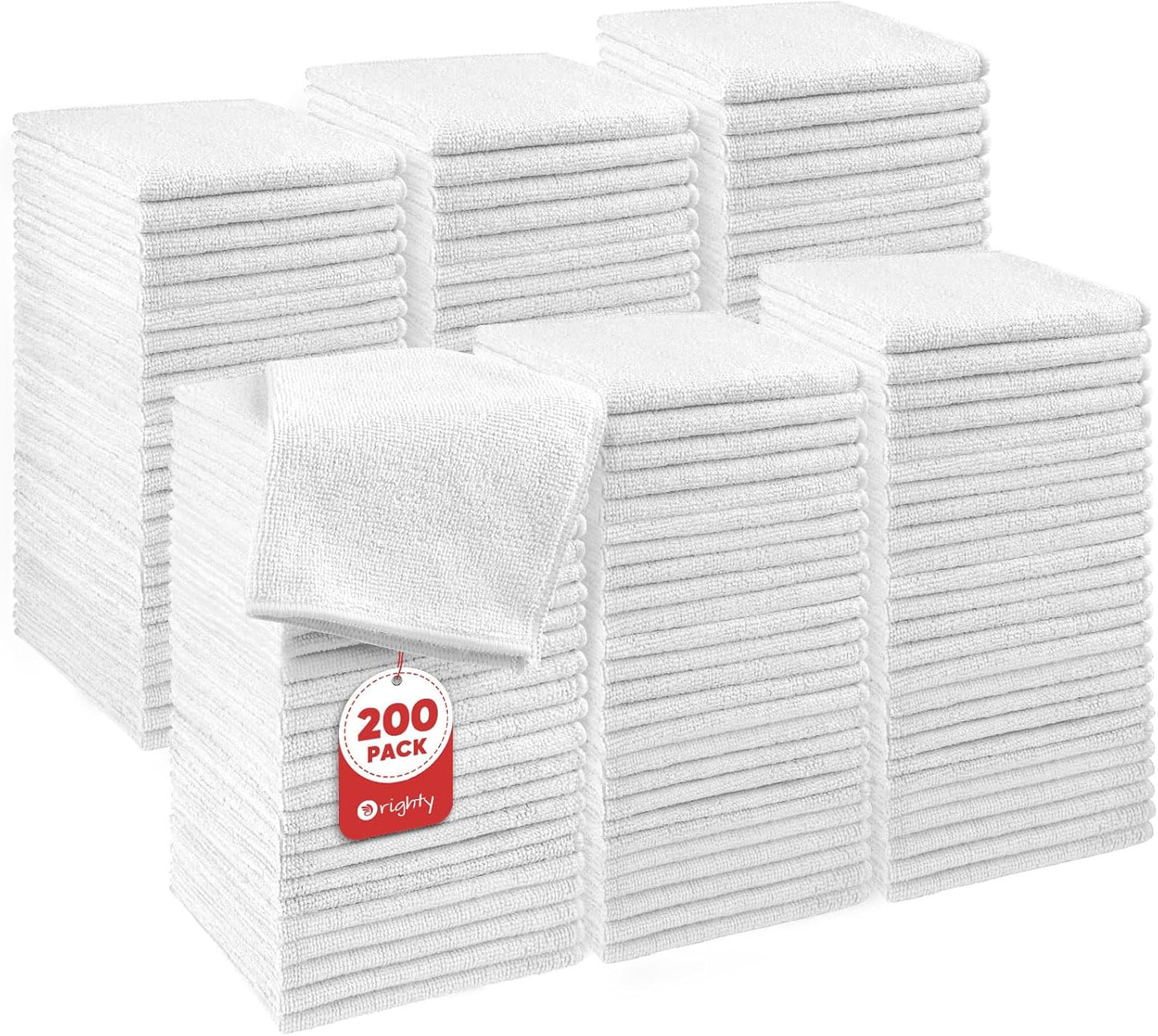Microfiber Washcloths 20 Pack - Soft, Quick-Dry Face & Hand Towels for Travel, Gym, Spa | 11.5"x11.5", Black