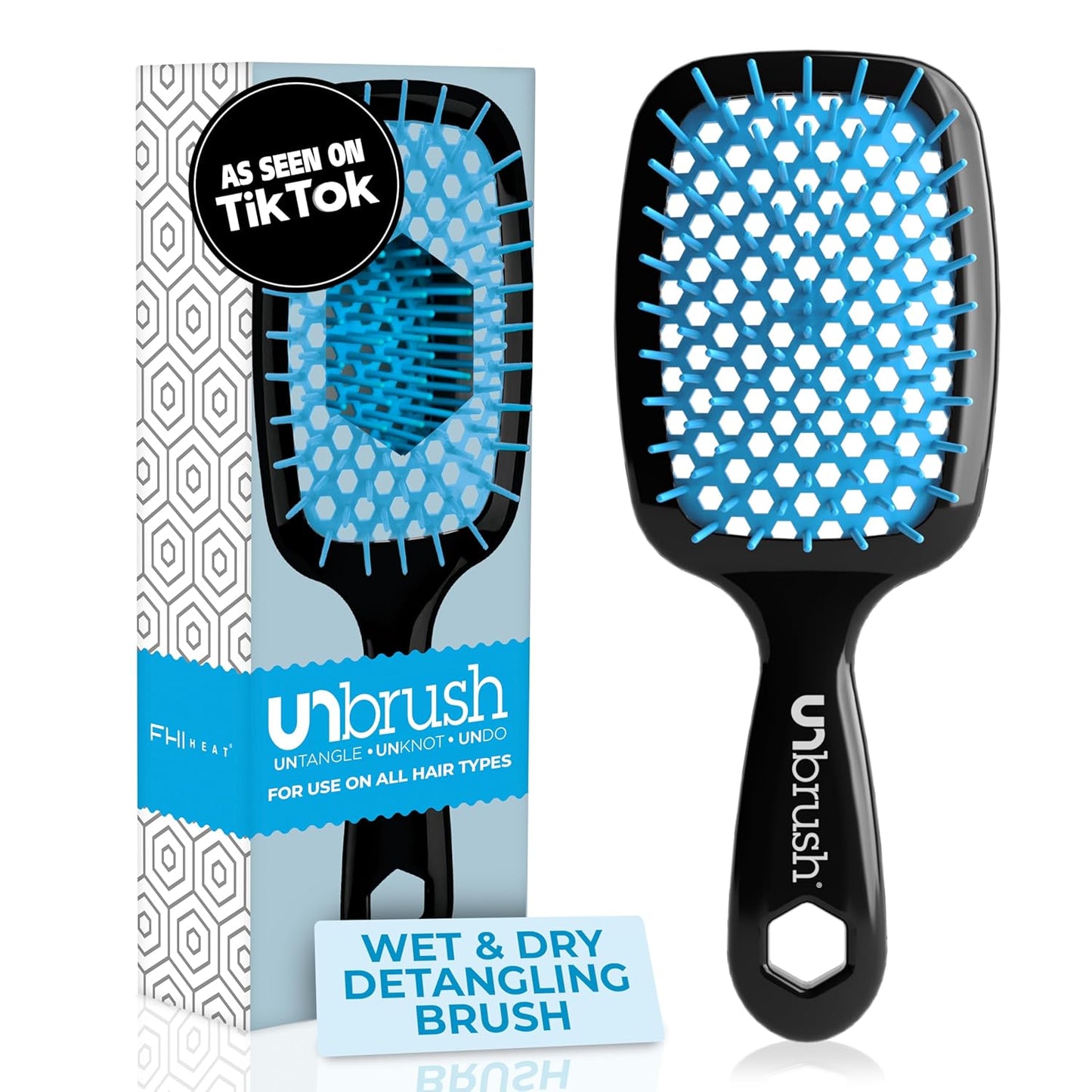 FHI Heat Detangling Brush - Pain-Free Brushing for Wet & Dry Hair | Durable DuoFlex Bristles, Lightweight, Cherry Blossom