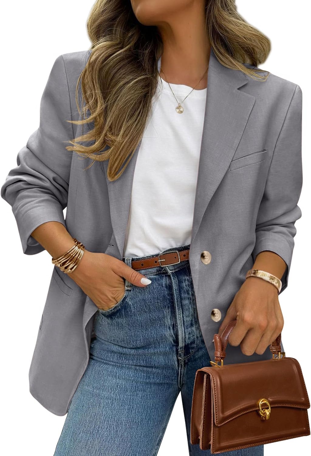PrettyGarden Blazers for Women - Business Casual Long Sleeve Suit Jacket with Pockets | Stylish Work Blazer