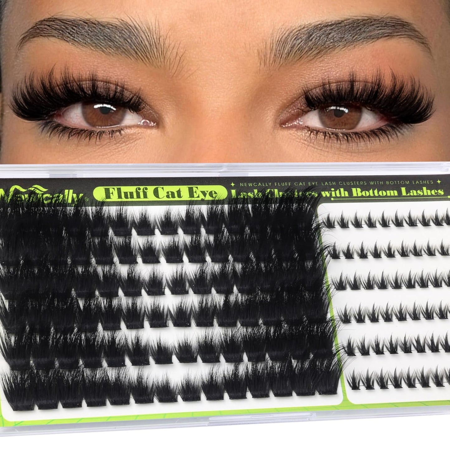 Fluffy Volume Eyelash Clusters - 200D D-Curly Thick Extensions | 10-20MM Easy Application