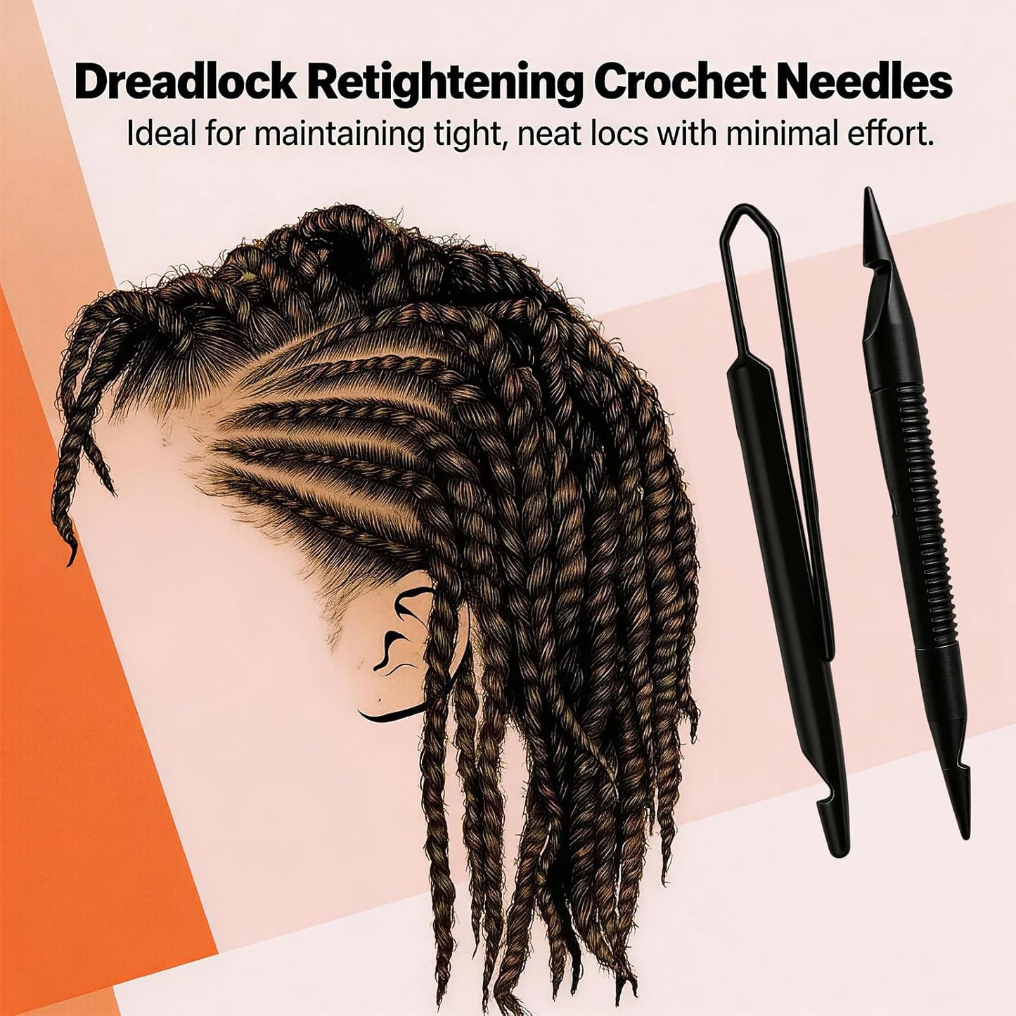 Interlocking Tool Set for Locs & Microlocs - Double Head Hair Styling Accessories | Lightweight Braid Tools for Dreadlocks & Sister Locks