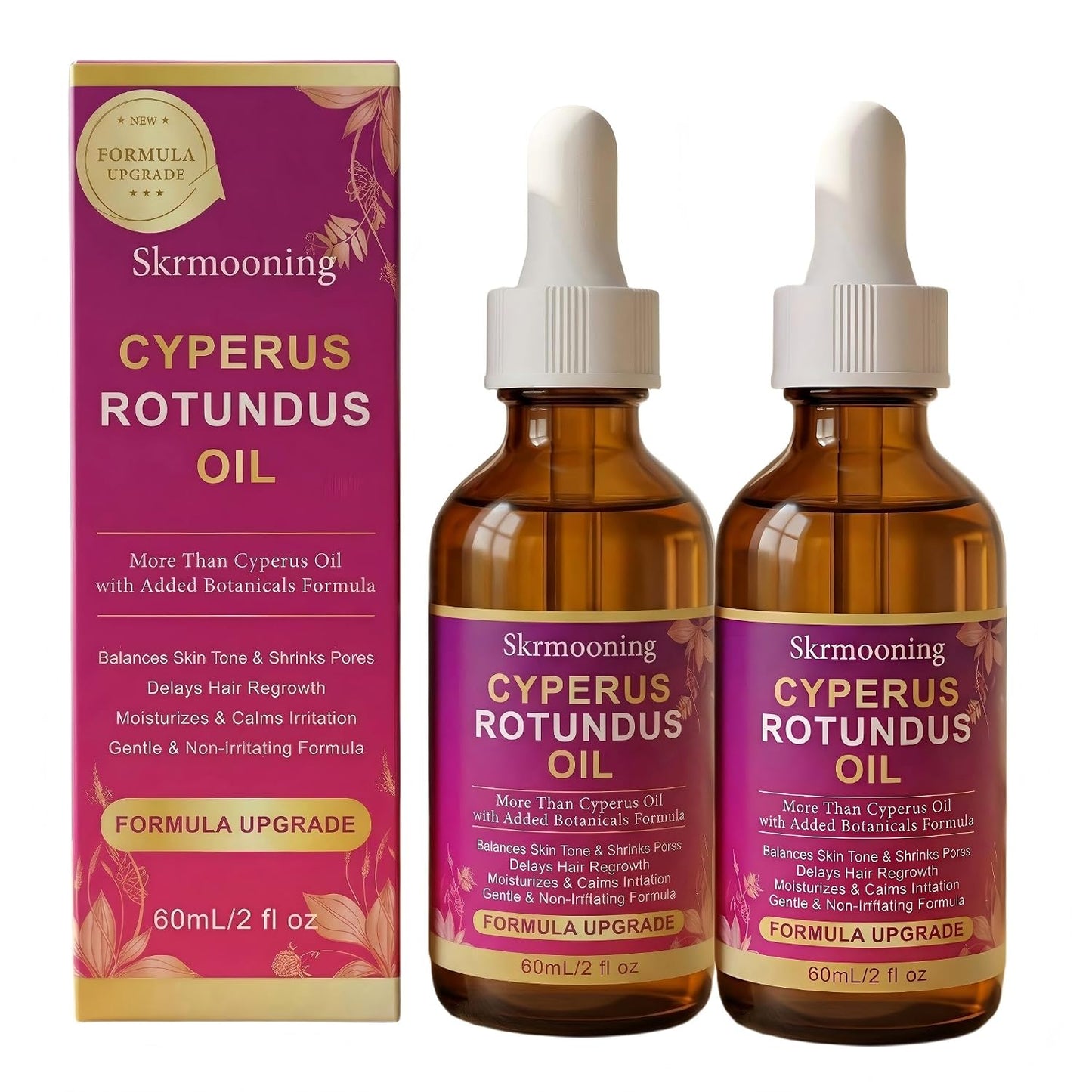 Cyperus Rotundus Oil - Natural Hair Removal Oil with Aloe Vera & Jojoba | 2PCS for All Skin Types