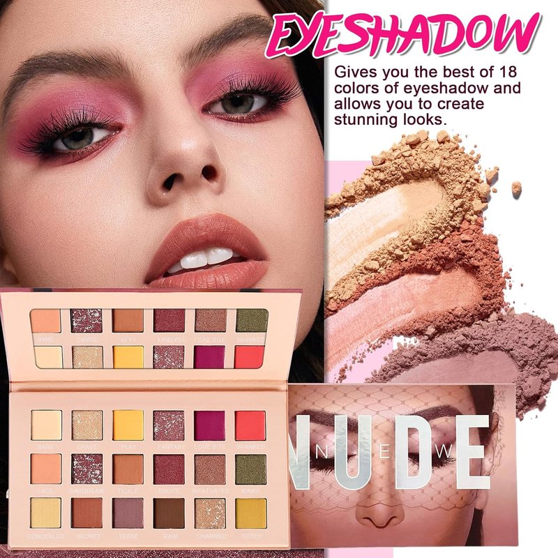 Makeup Kit for Women - Complete Beginner Makeup Set with Eyeshadow Palette, Foundation, Lip Gloss & Brushes | Perfect Gift for Teen Girls