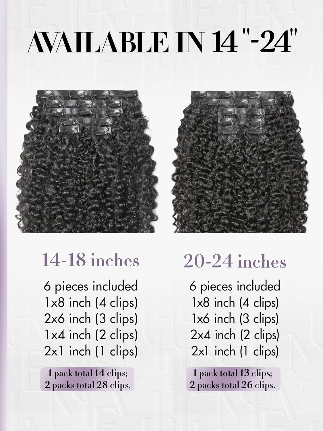 Invisible Messy Curly Clip-In Hair Extensions - Real Human Hair for Women | 14 Inch, 110g, 6 Pcs, Remy Hair