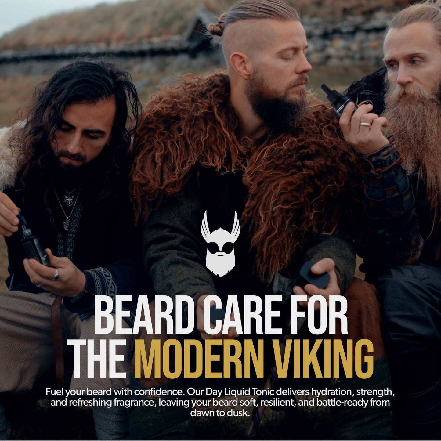 The Beard Struggle - Day Liquid Tonic Beard Oil - Gold Collection, Valhalla's Gates - Beard Oil for Men - Moisturize, Softens Hair, Reduces Itch - Day Time Beard Growth Oil (1 Fl oz)